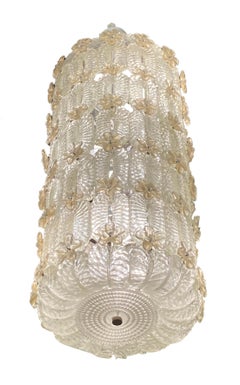 Murano Glass Chandelier by Flavio Poli for Seguso Vetri d’Arte, Hotel Gallia