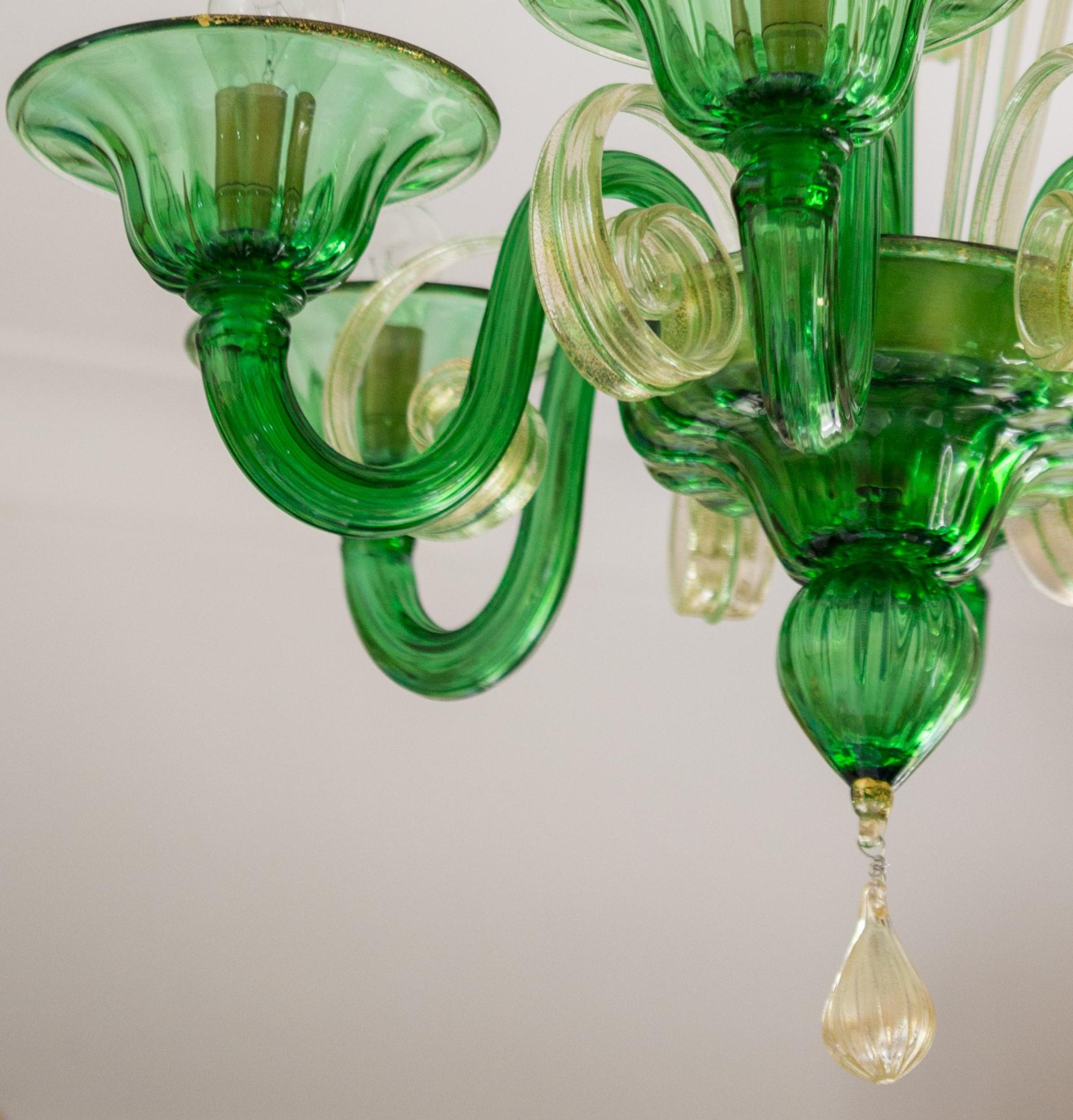 Blown Glass Murano Glass Chandelier by Forno Mazzuccto Murano