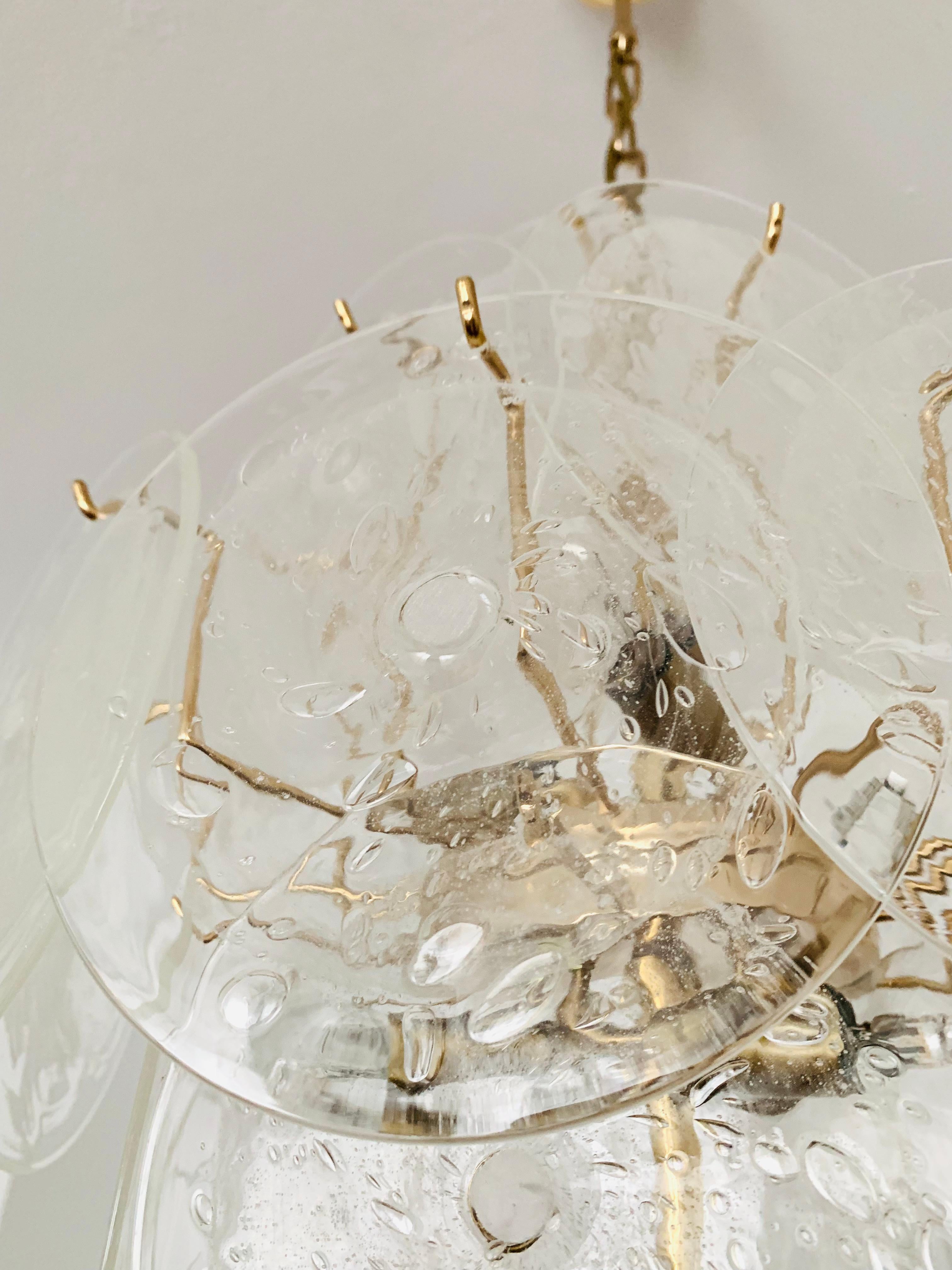 Metal Murano Glass Chandelier by Gino Vistosi 