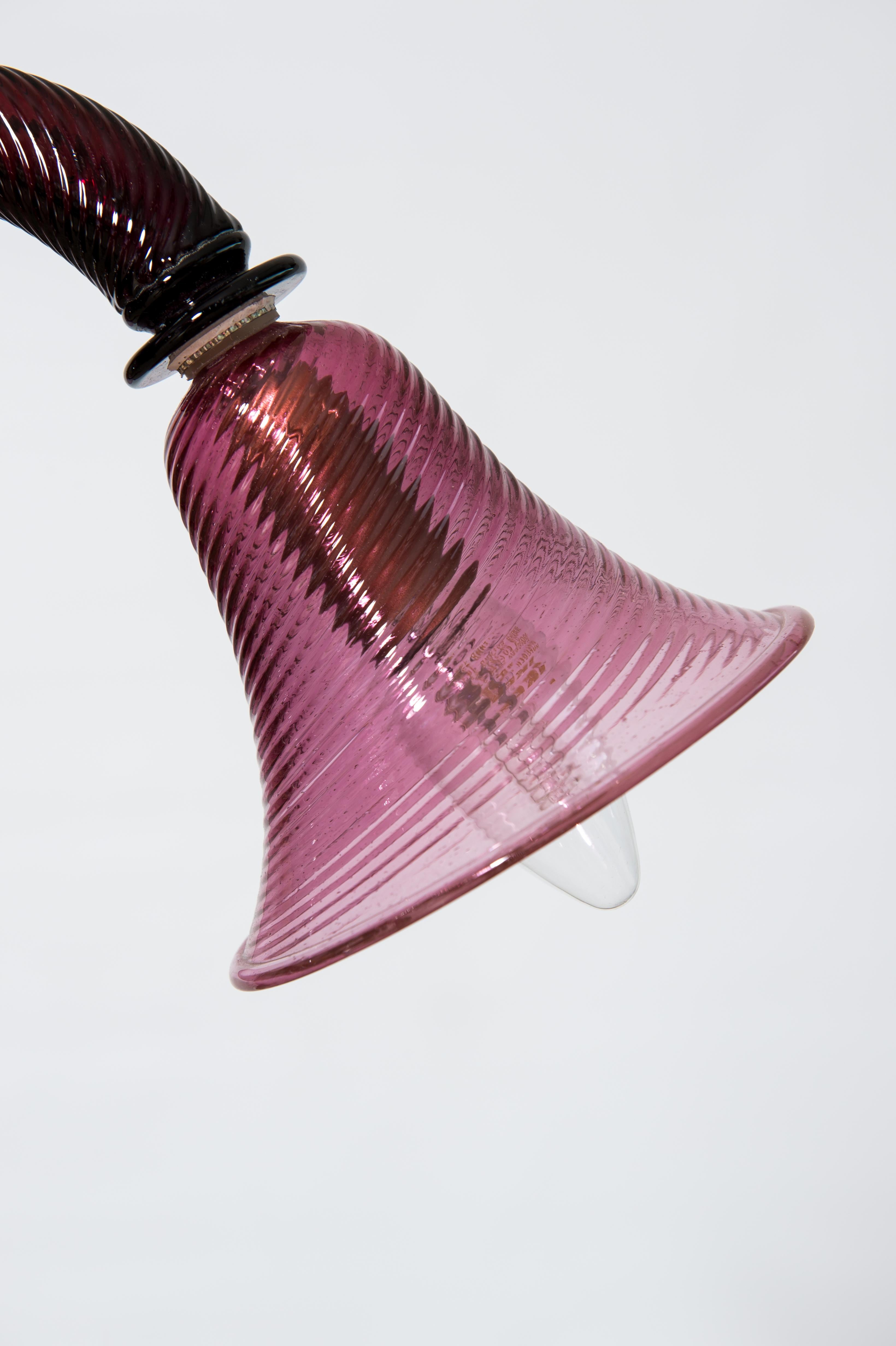 Lámpara de cristal de Murano de Giovanni Dalla Fina, Italia, años 70 Hecho a mano en venta