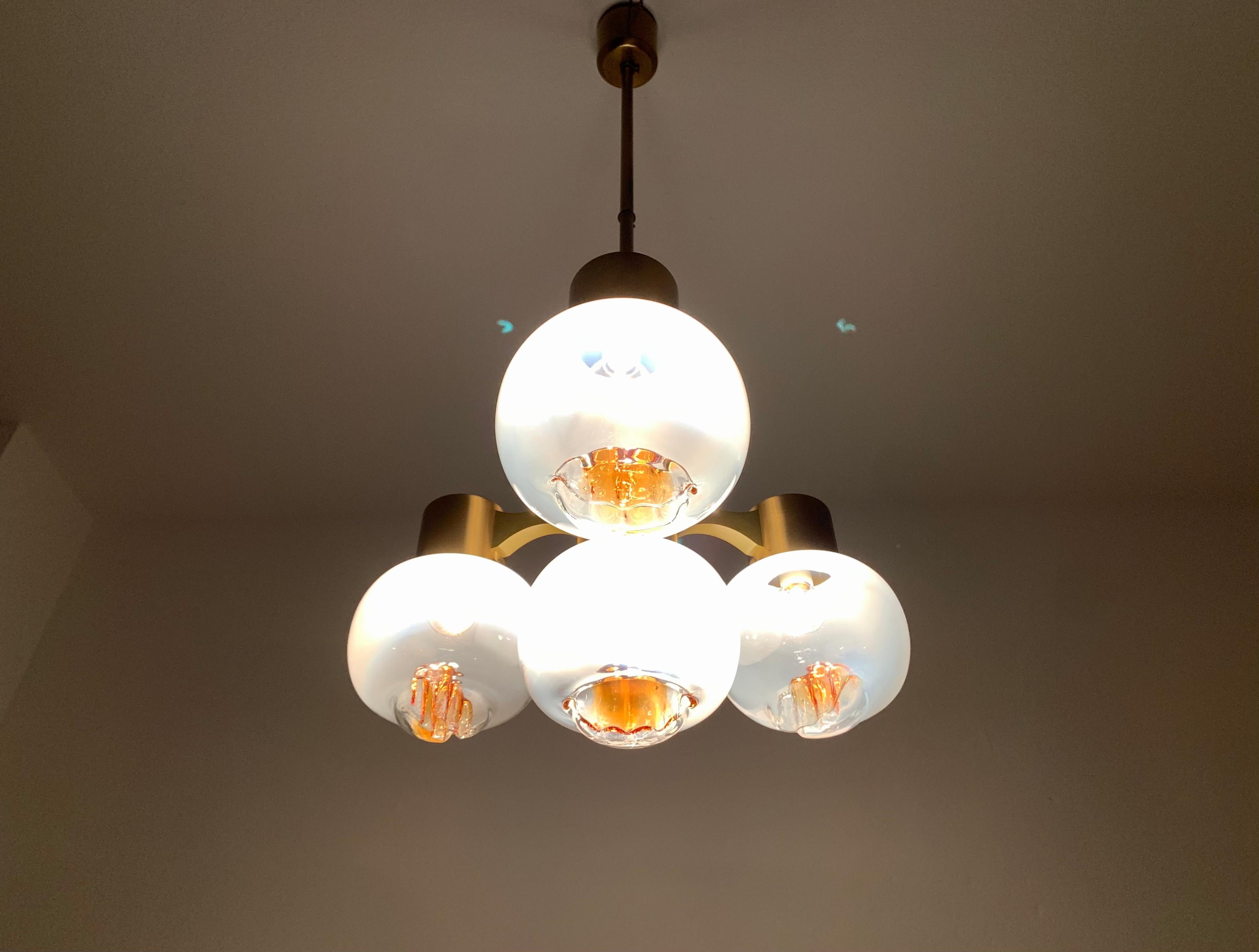 Lustre en verre de Murano par Mazzega en vente 3