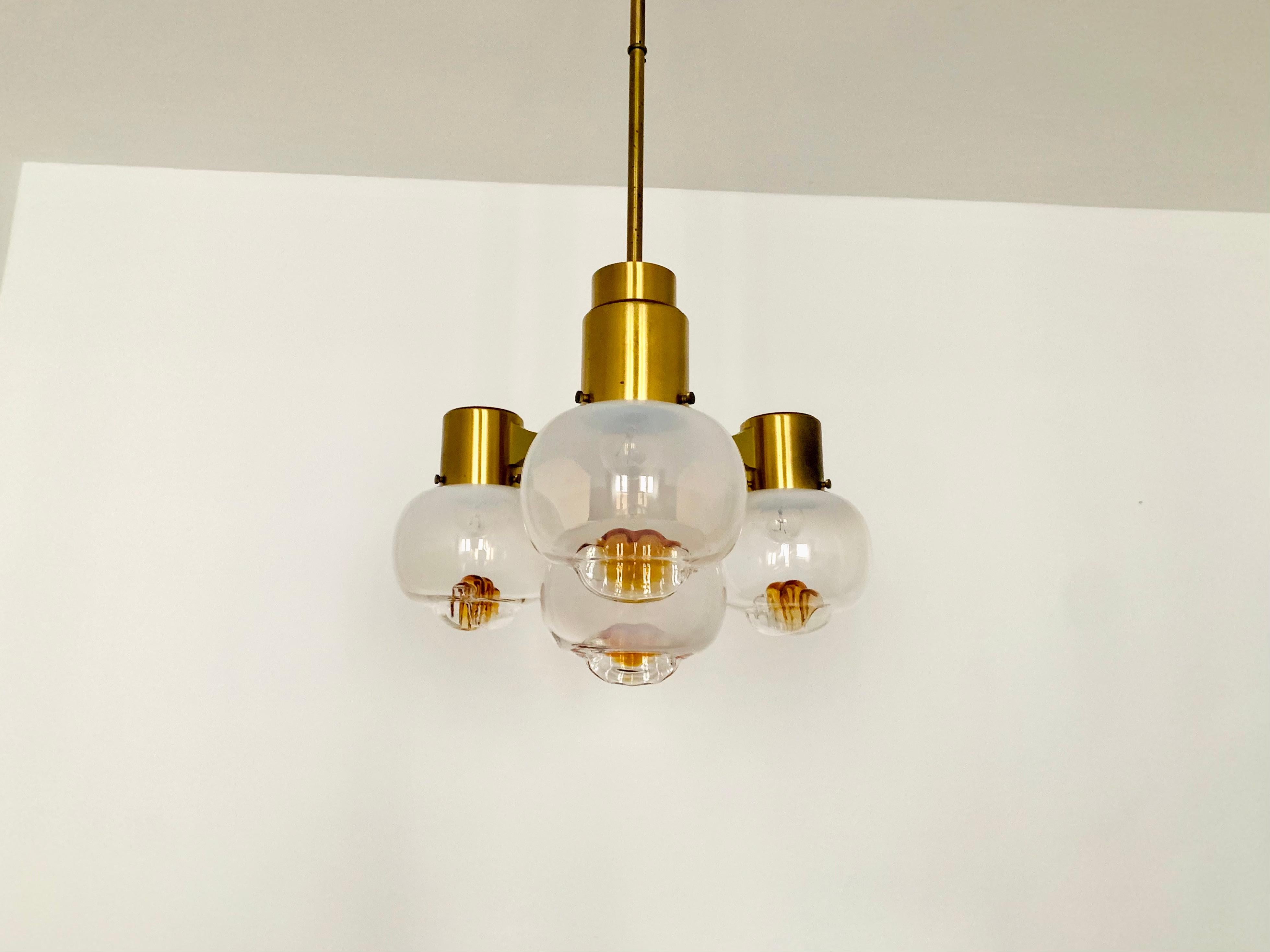 Mid-Century Modern Lustre en verre de Murano par Mazzega en vente