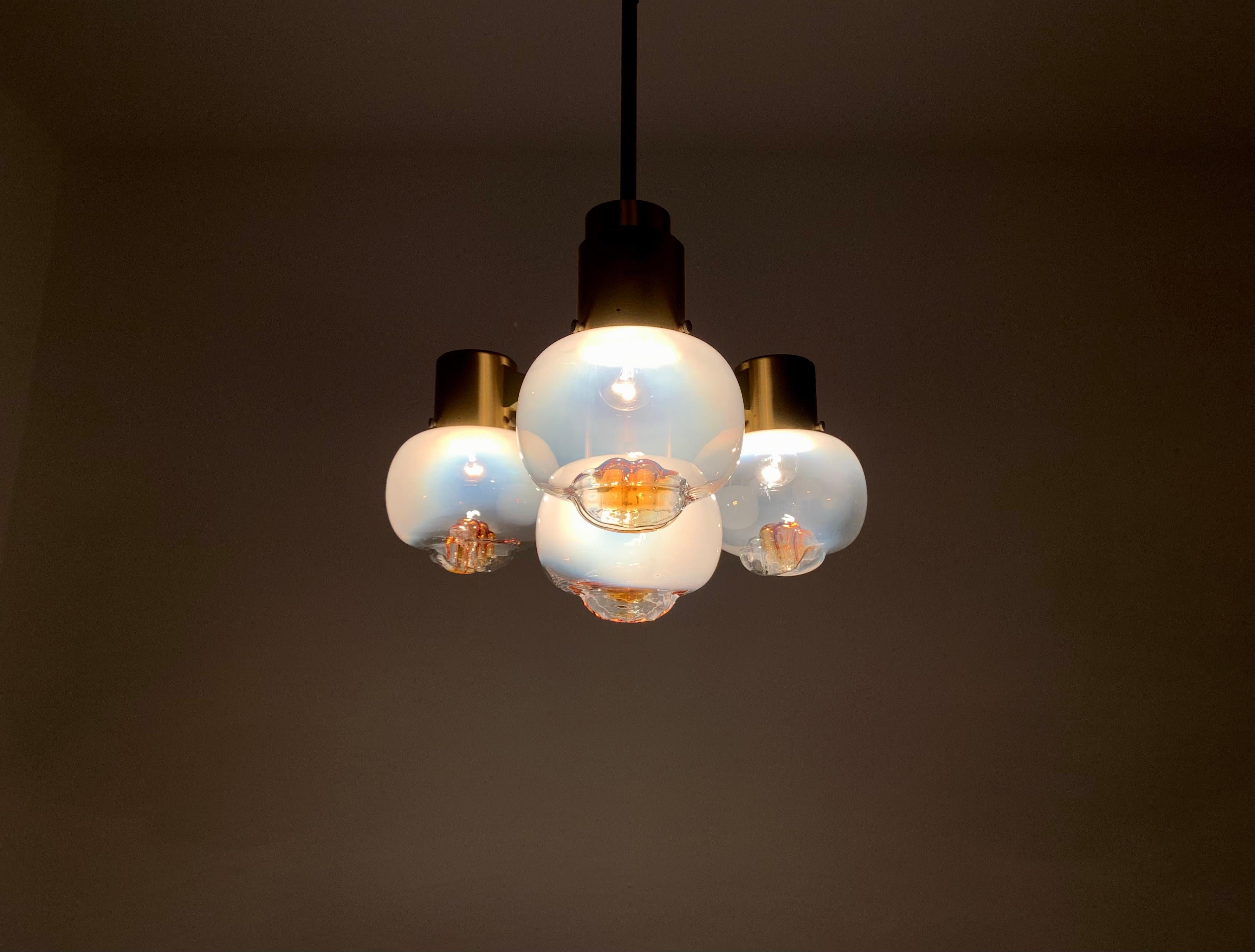 Lustre en verre de Murano par Mazzega en vente 1