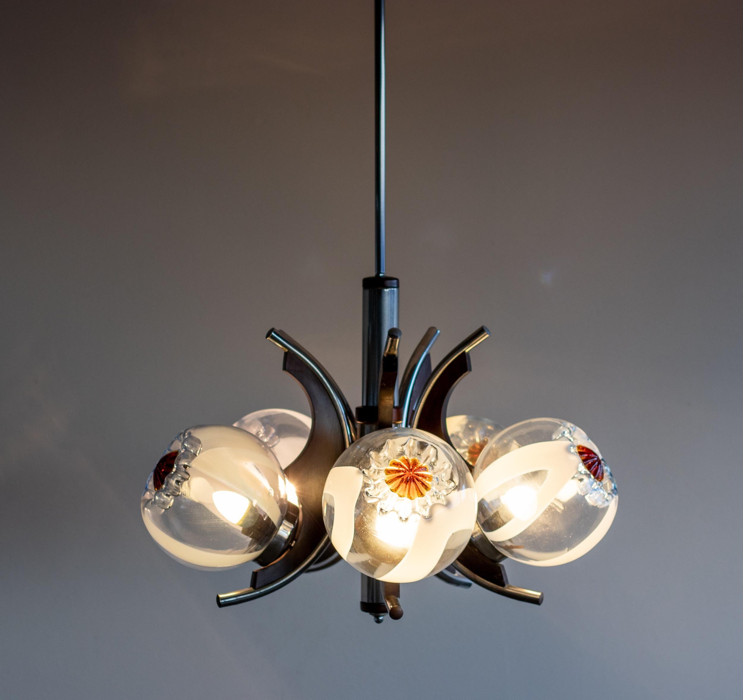 Lampadario in vetro di Murano di Mazzega Murano in vendita 1