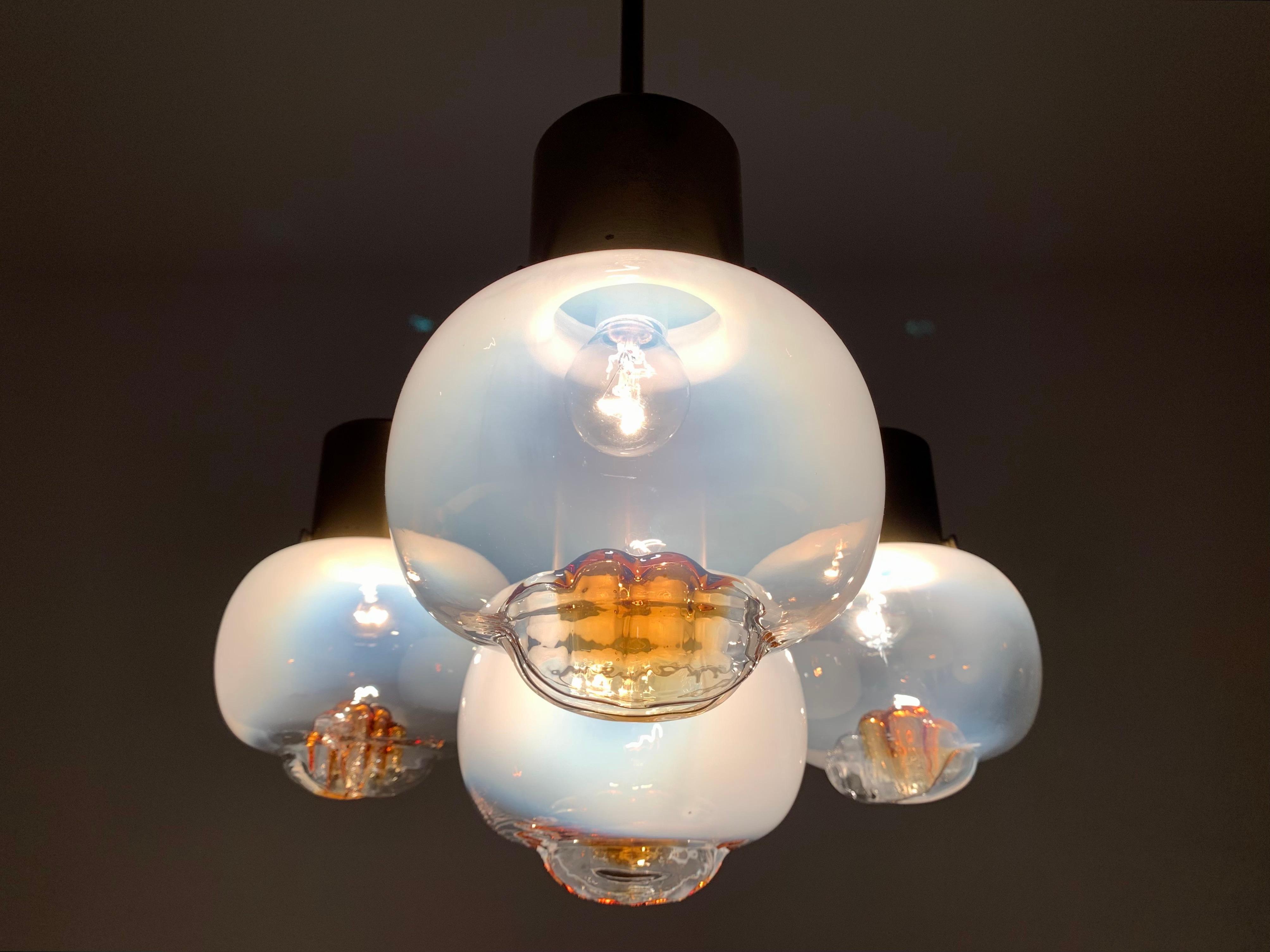 Lustre en verre de Murano par Mazzega en vente 2