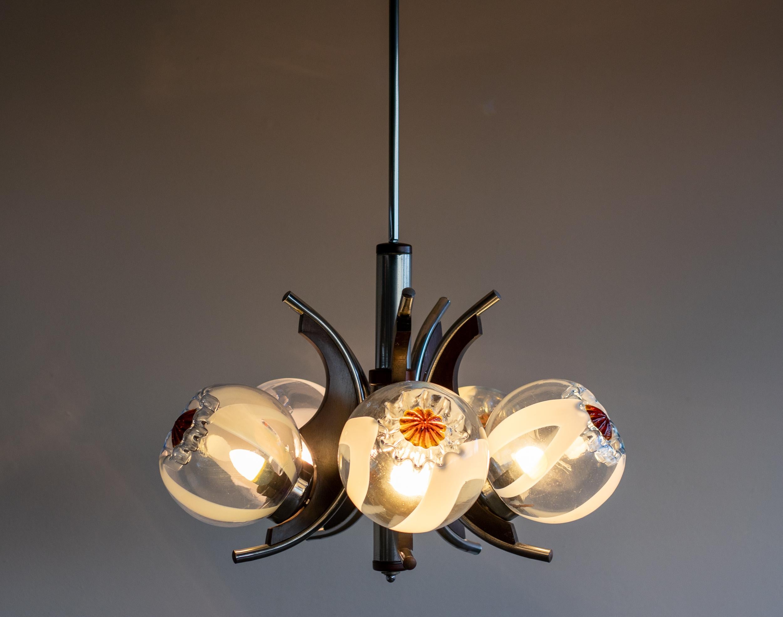 Murano-Glas-Kronleuchter von Mazzega, Italien, 1970 im Angebot 1
