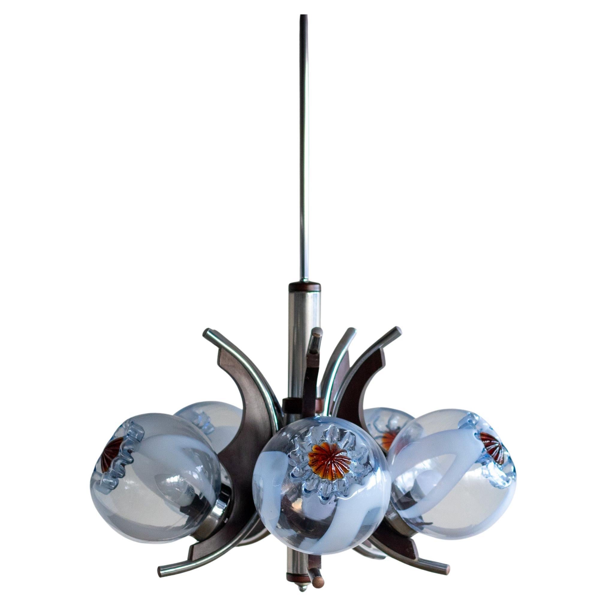 Lampadario in vetro di Murano di Mazzega Murano, Italia, 1970