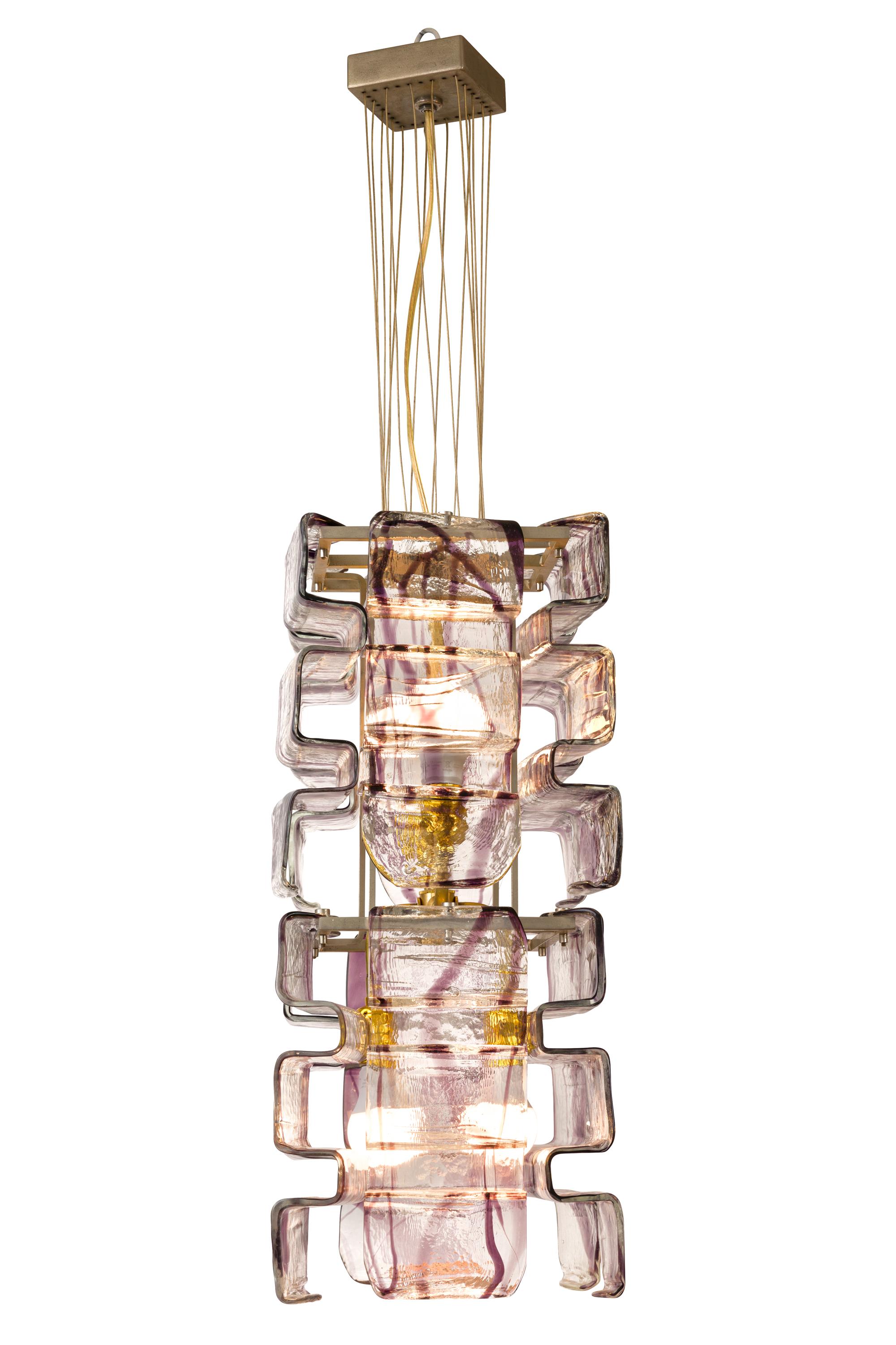 Mid-Century Modern  Murano Glass Chandelier by Mazzega, Italy, 1970s For Sale