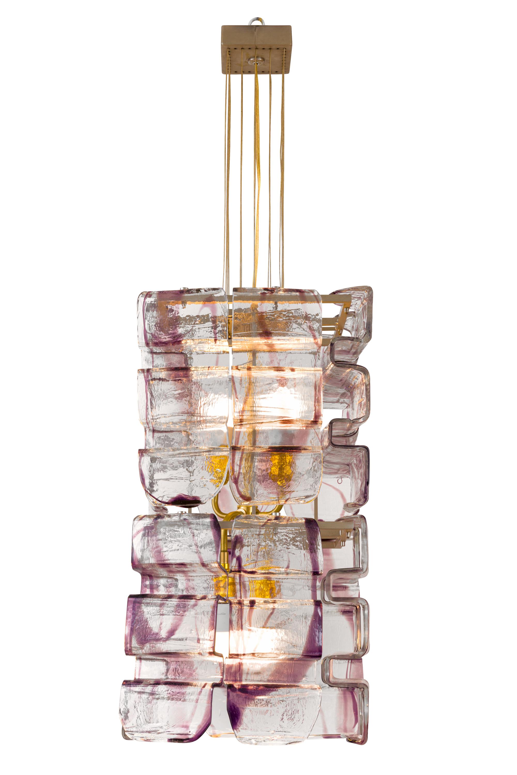 Mid-Century Modern Murano Glass Chandelier by Mazzega, Italy, 1970s For Sale