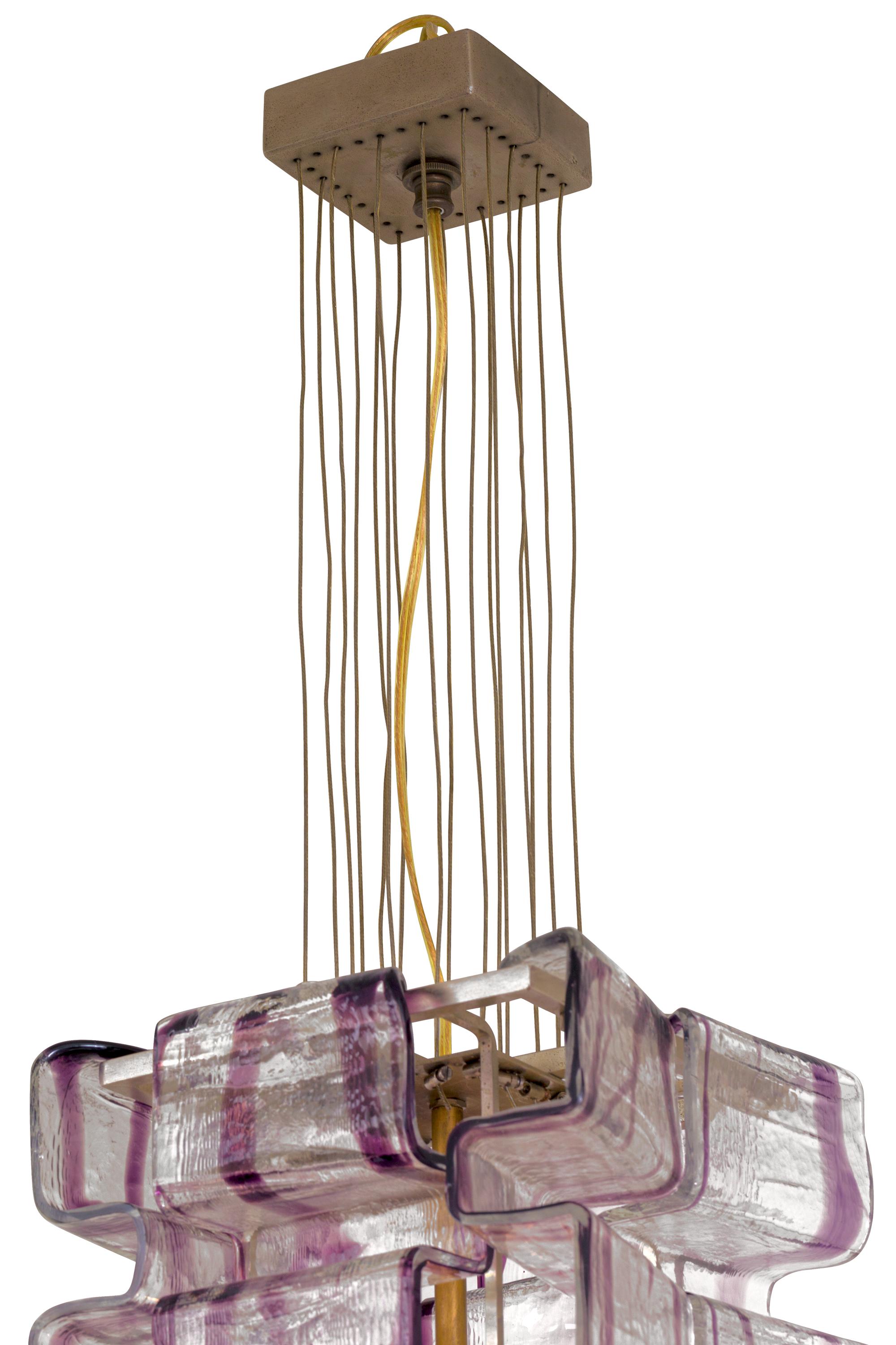 Murano Glass Chandelier by Mazzega, Italy, 1970s In Good Condition For Sale In New York, NY
