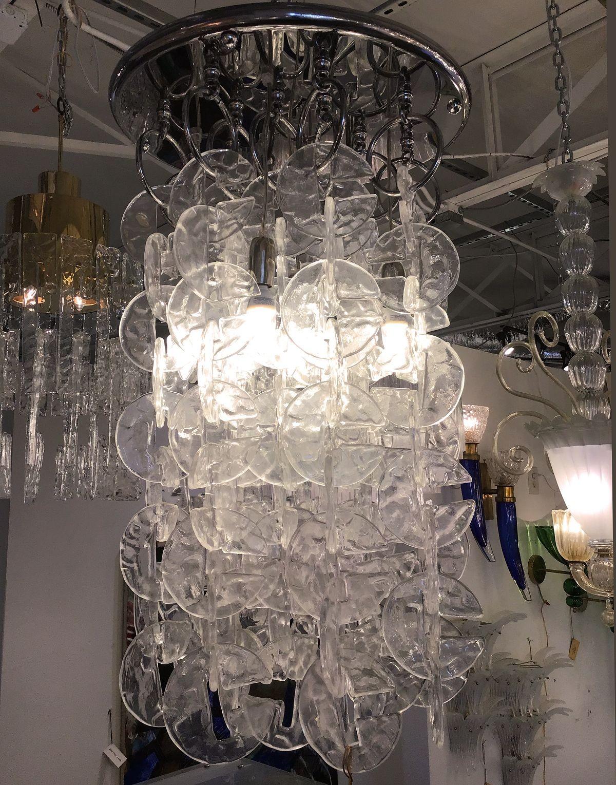 Murano Glass Chandelier by Mazzega, Italy In Excellent Condition For Sale In Dallas, TX
