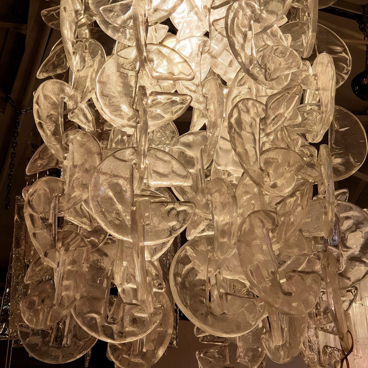 Murano Glass Chandelier by Mazzega, Italy In Excellent Condition For Sale In Dallas, TX