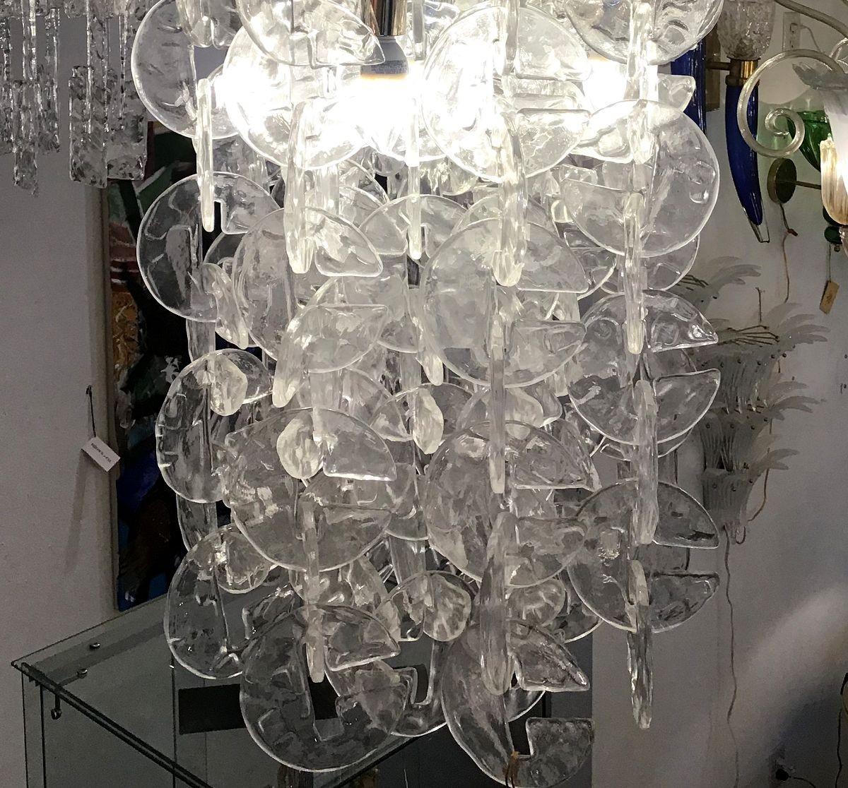 Late 20th Century Murano Glass Chandelier by Mazzega, Italy For Sale