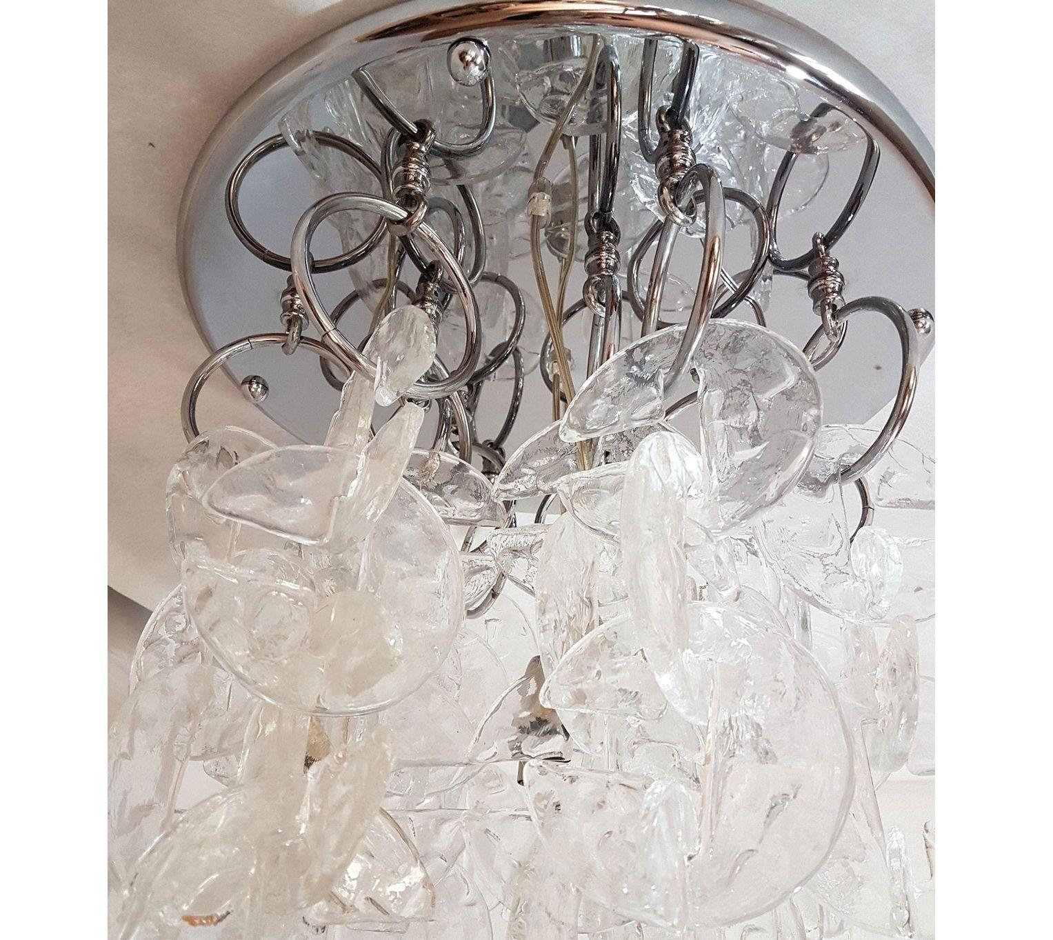 Murano Glass Chandelier by Mazzega, Italy For Sale 2