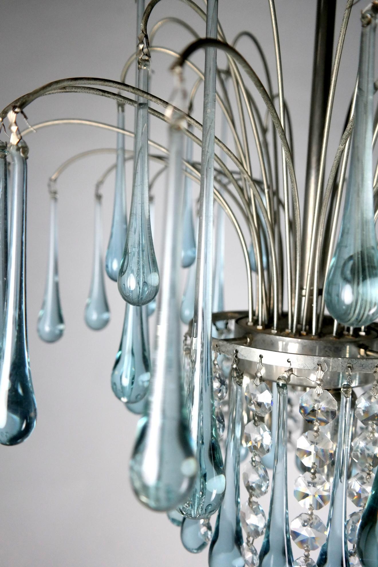 Mid-Century Modern Murano Glass Chandelier by Paolo Venini, 1960s