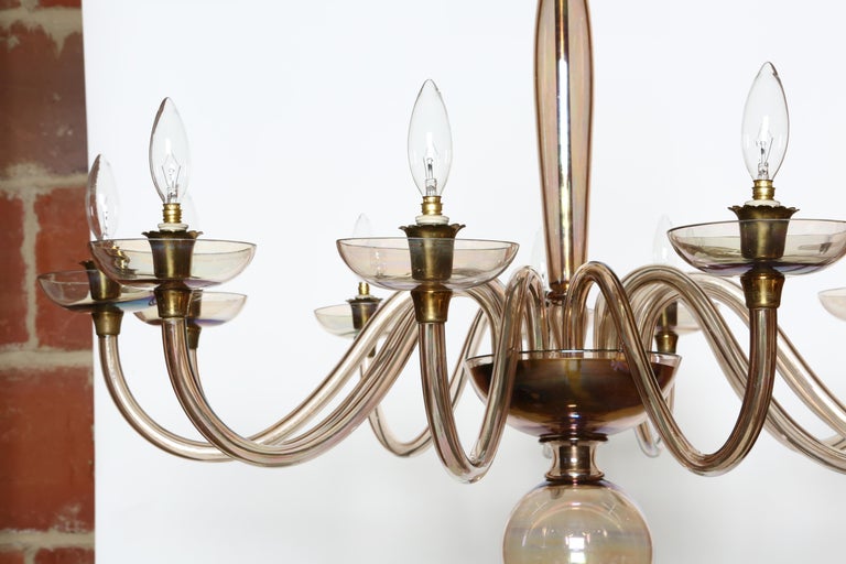 Italian Murano Glass Chandelier by Pietro Toso For Sale