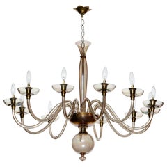 Murano Glass Chandelier by Fratelli Toso, 1950s