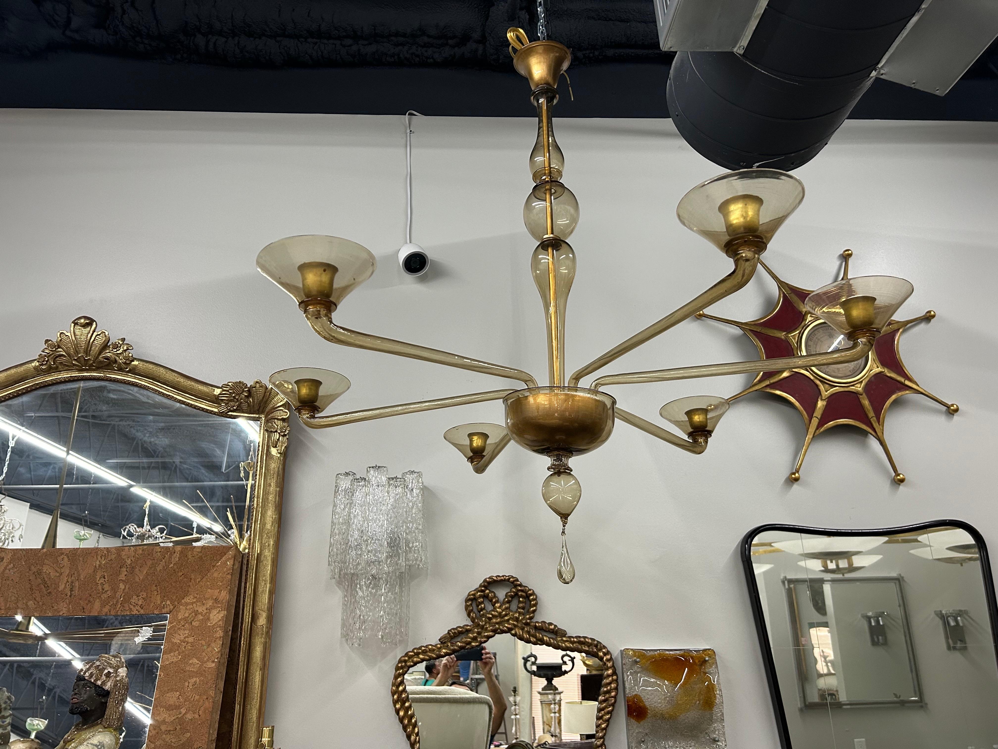 Murano Glass Chandelier By Seguso 5