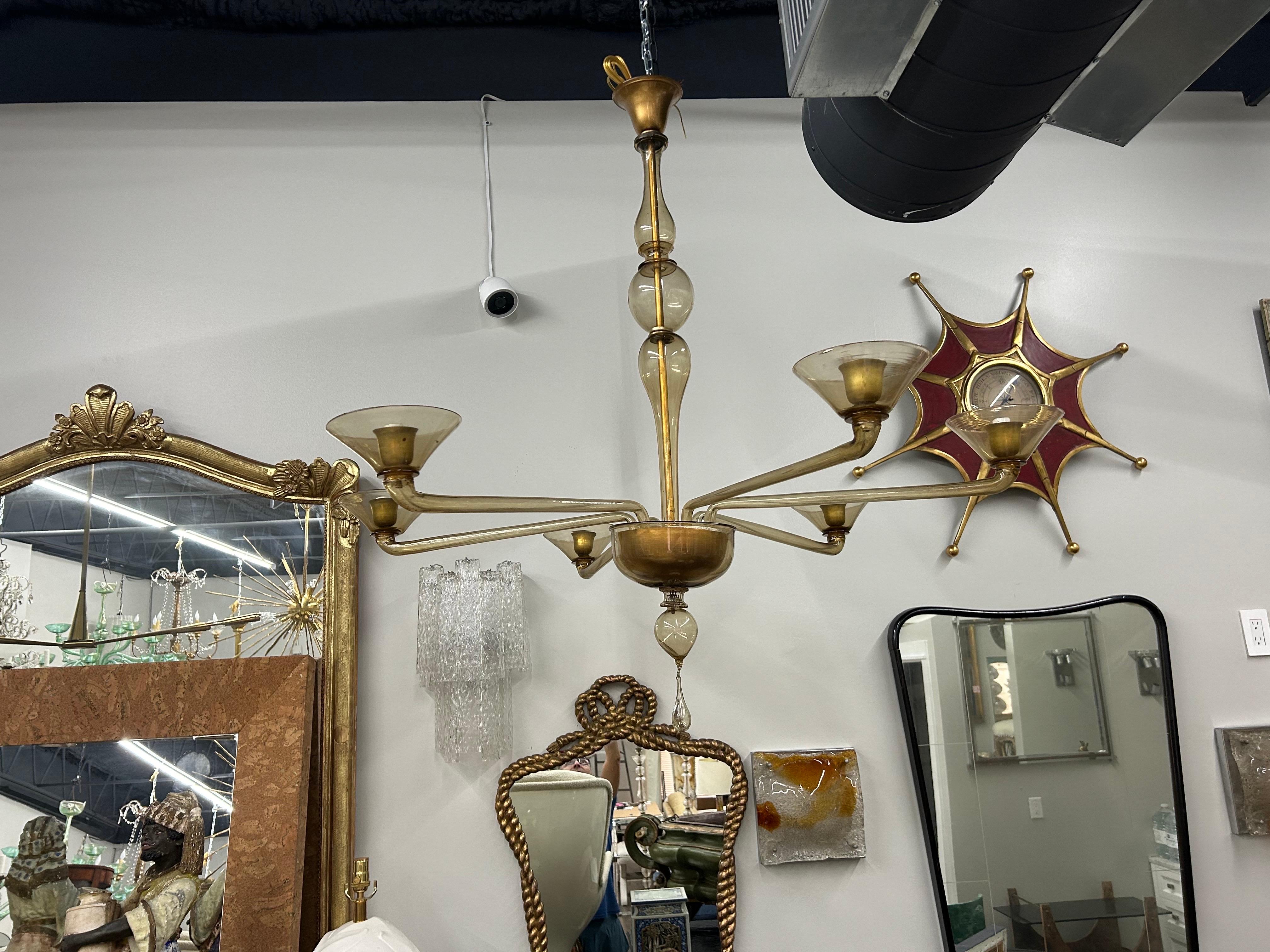Murano Glass Chandelier By Seguso In Good Condition In Houston, TX