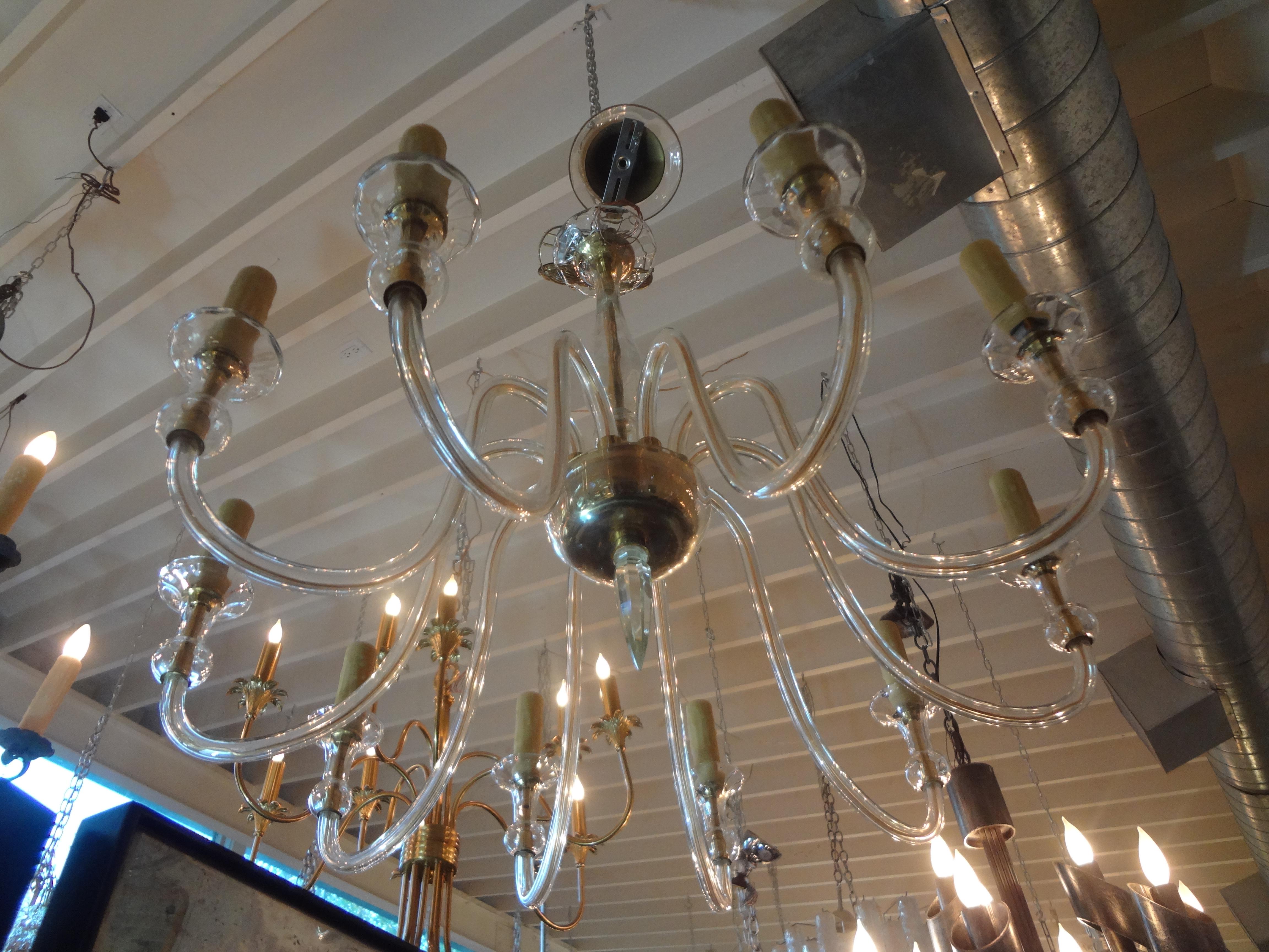 Mid-20th Century Murano Glass Chandelier Attributed to Seguso
