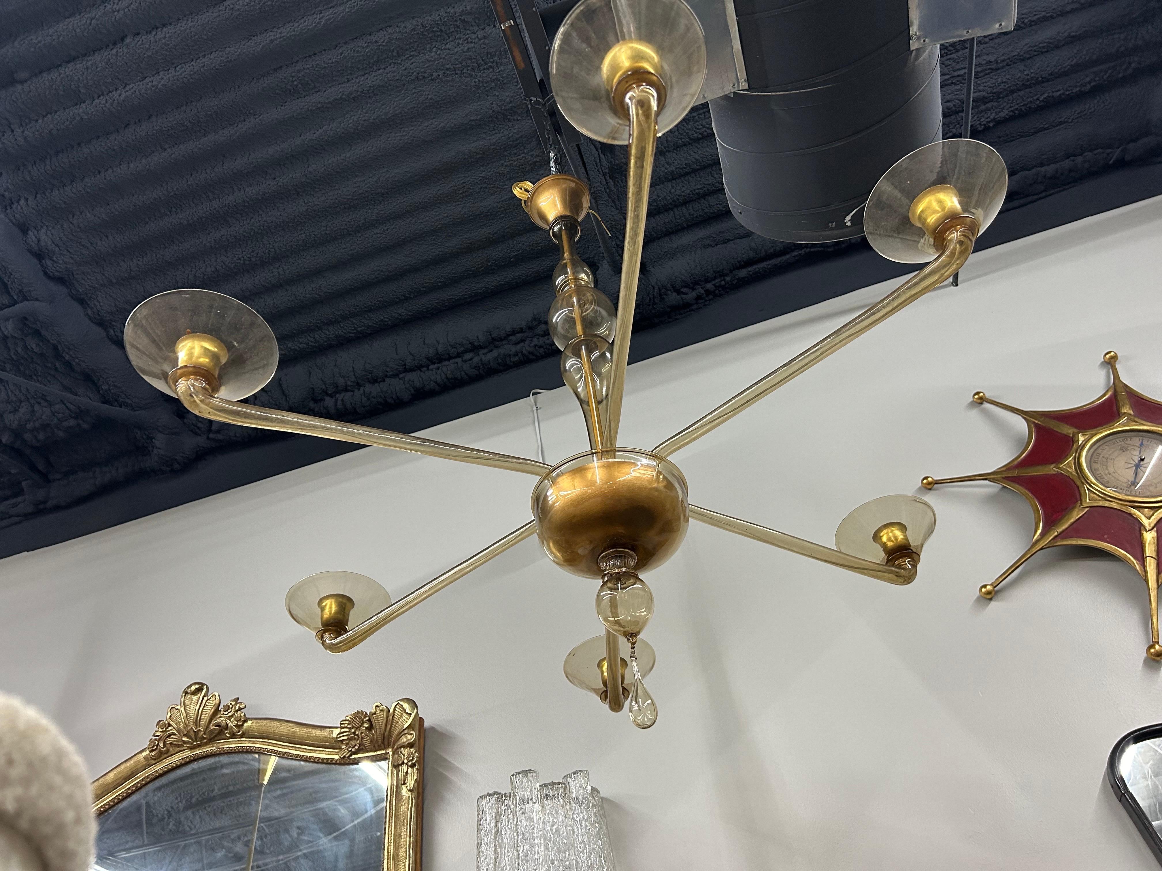 Murano Glass Chandelier By Seguso 1
