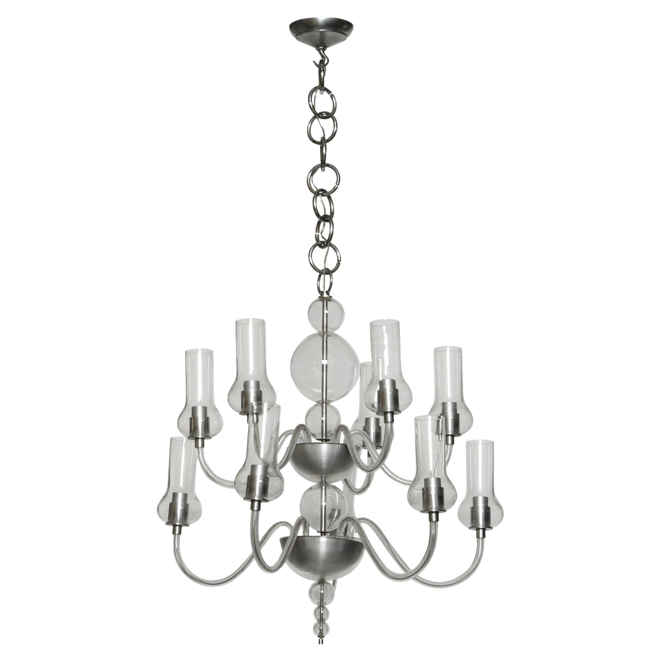 Lampadario in vetro di Murano di Seguso Vetri d'Arte, Italia circa 1940