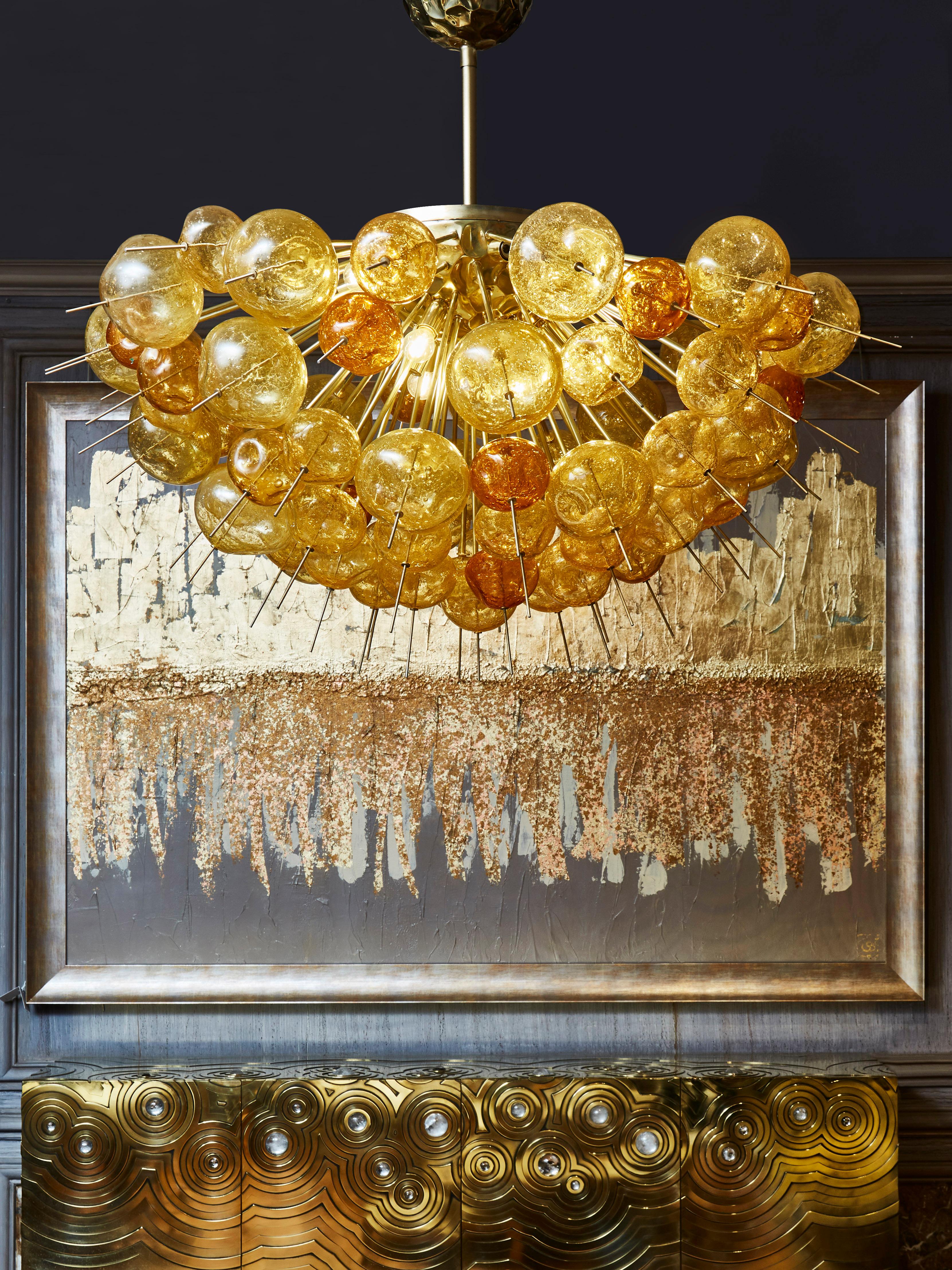 Mid-Century Modern Murano Glass Chandelier by Studio Glustin For Sale