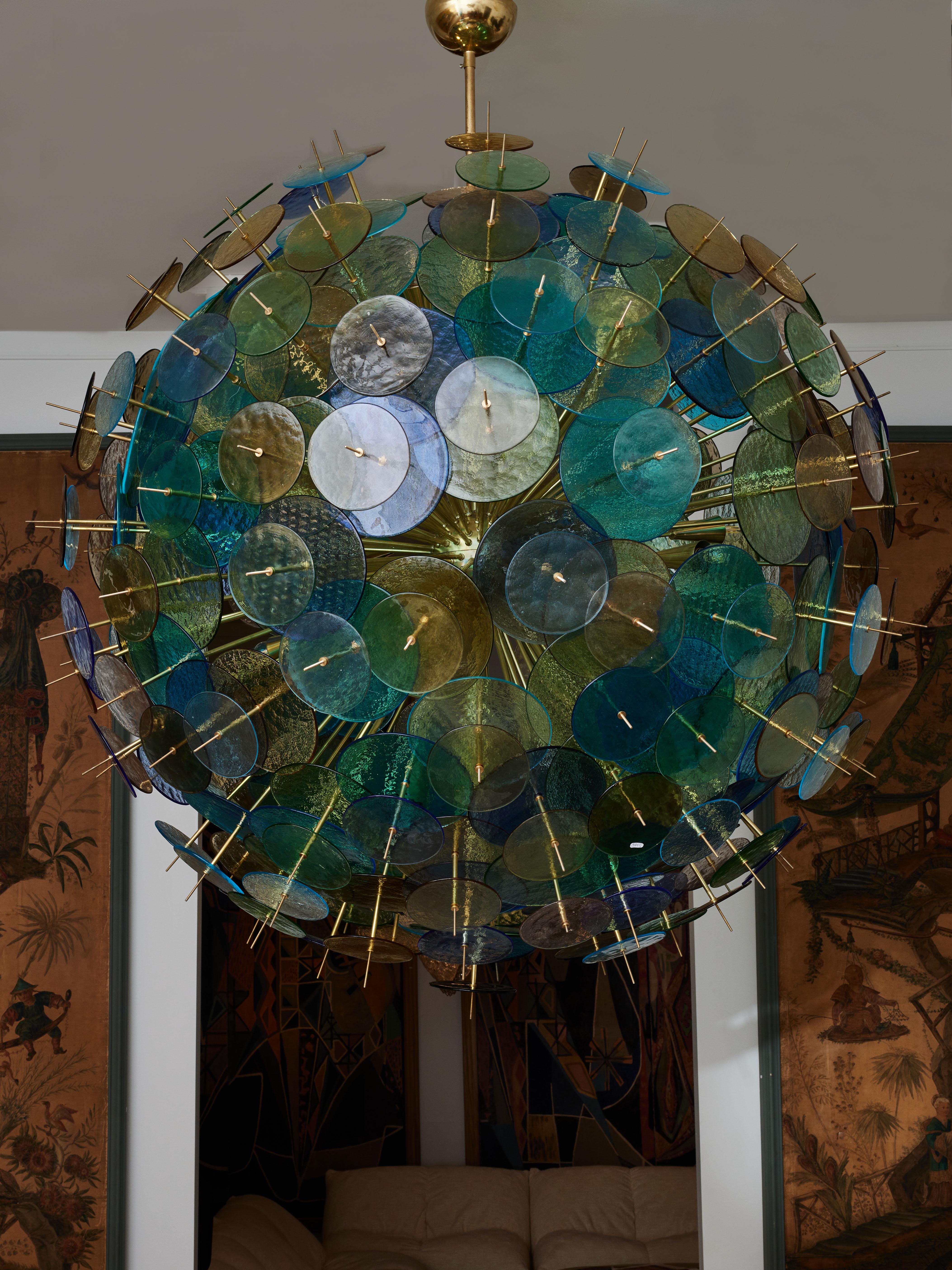 Mid-Century Modern Murano Glass Chandelier by Studio Glustin For Sale