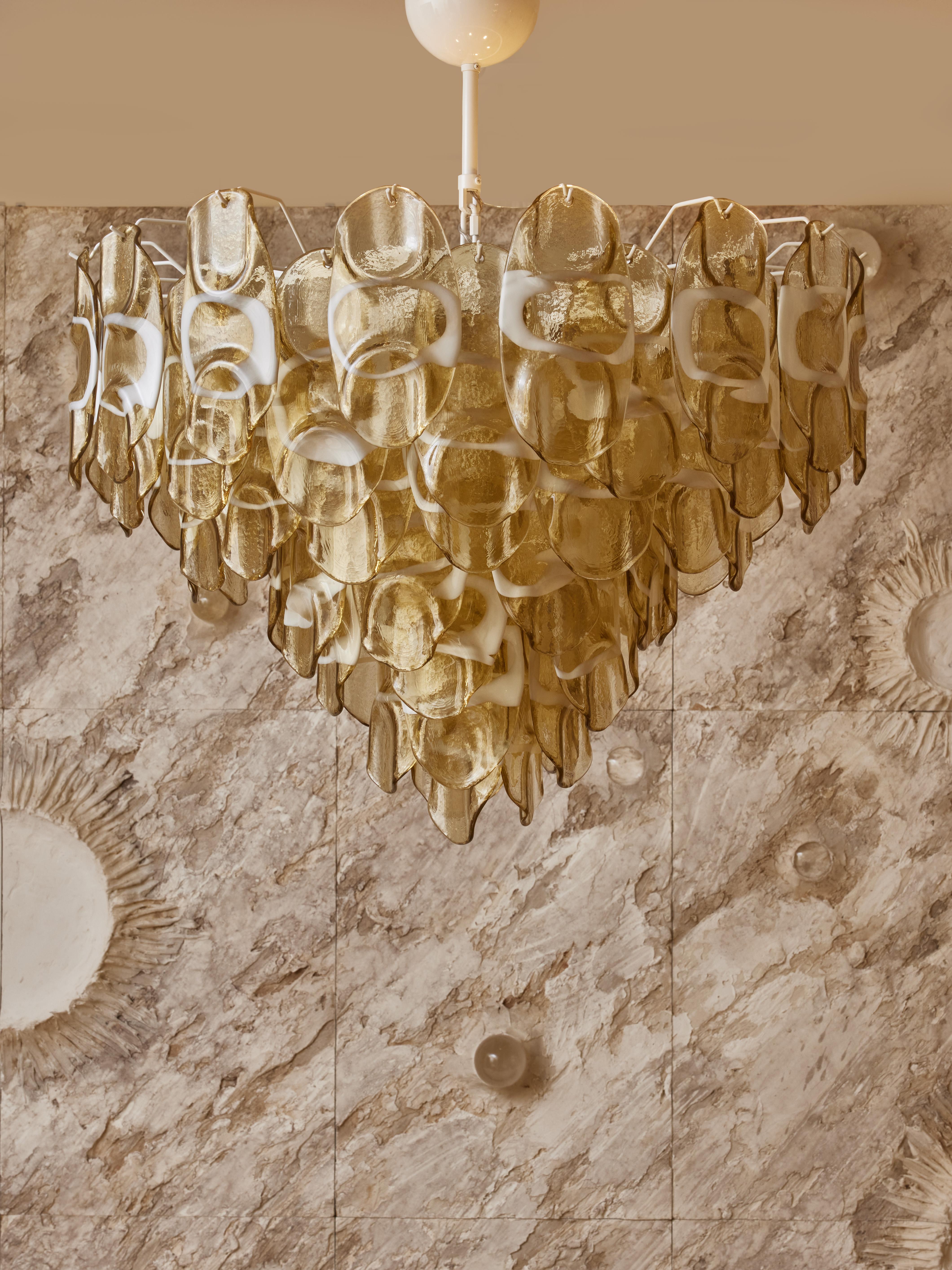 Mid-Century Modern Murano glass chandelier by Studio Glustin For Sale