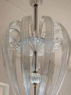 Lustre en verre de Murano par Tomaso Buzzi pour Venini, Italie, années 1930