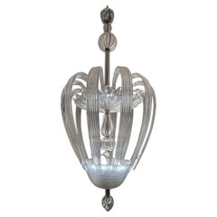 Lustre en verre de Murano par Tomaso Buzzi pour Venini, Italie, années 1930