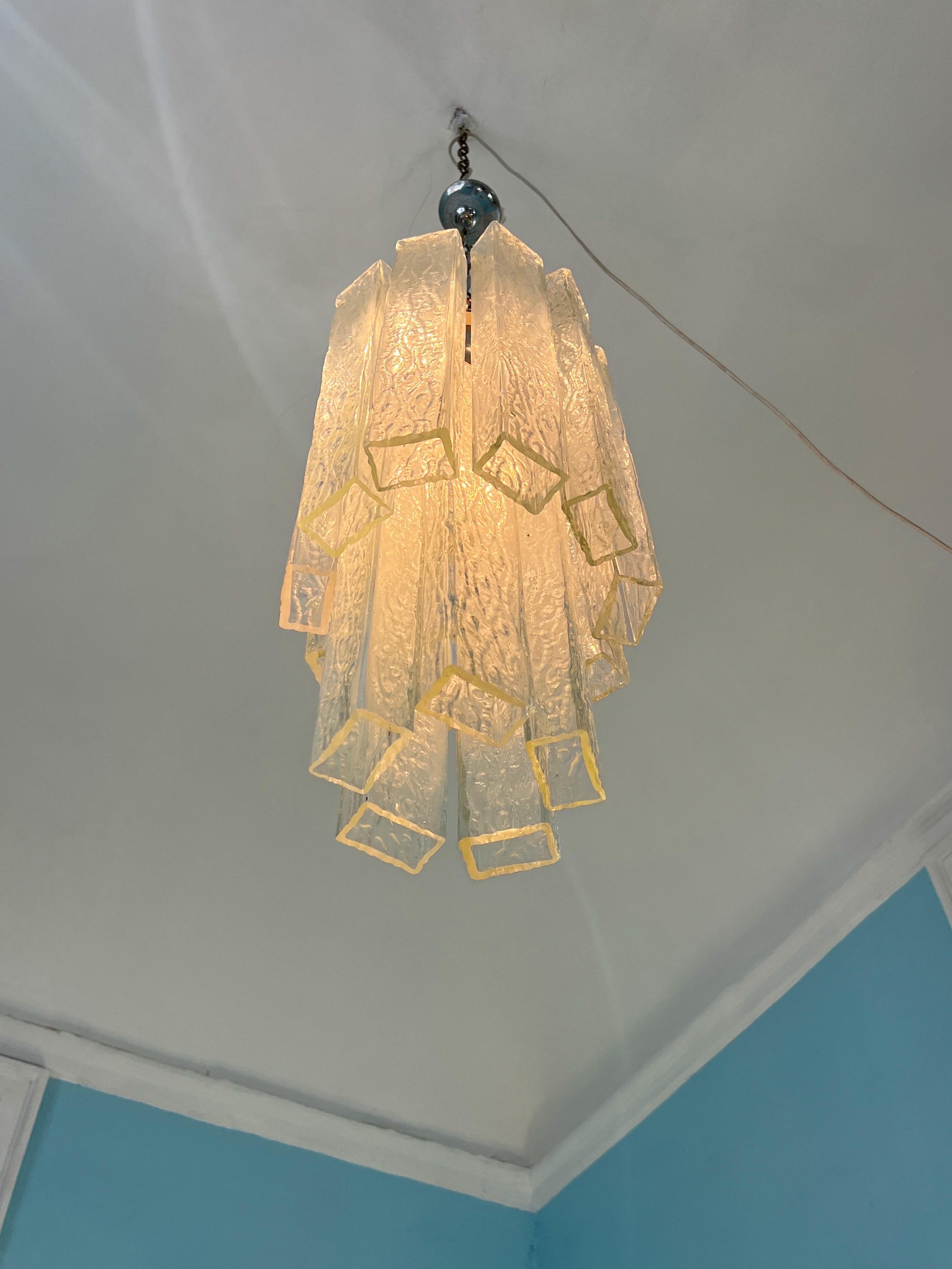 Lustre en verre de Murano de Toni Zuccheri pour Mazzega, 1970 en vente 3