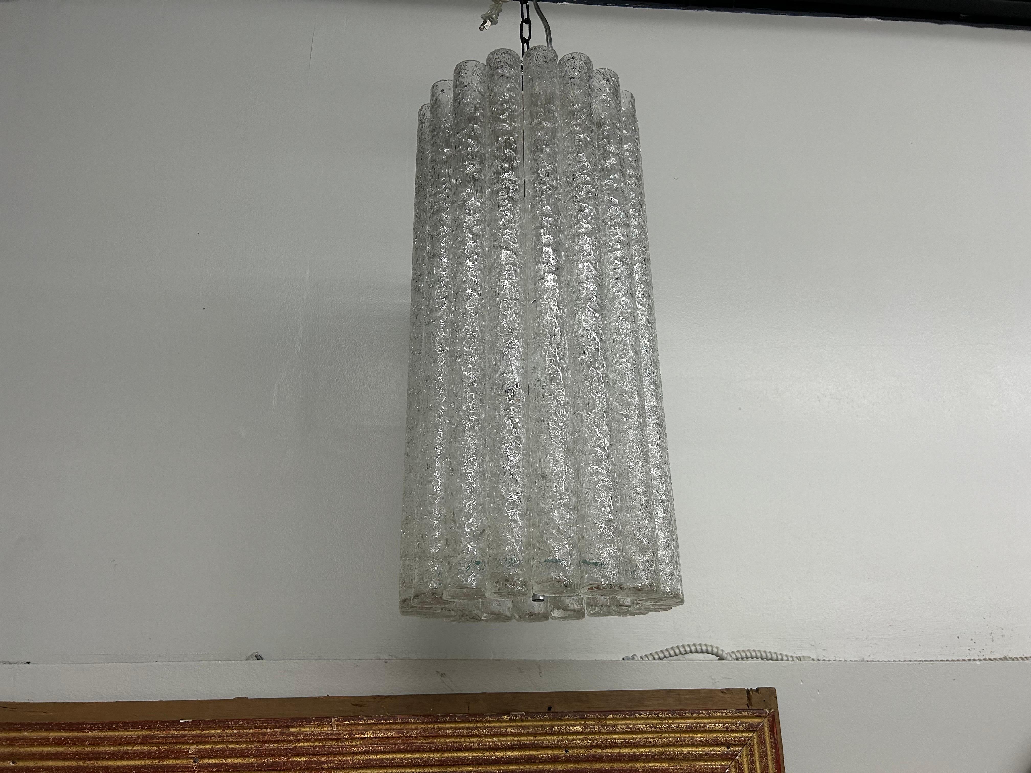 Mid-Century moderno Lampadario in vetro di Murano di Toni Zuccheri per Venini in vendita