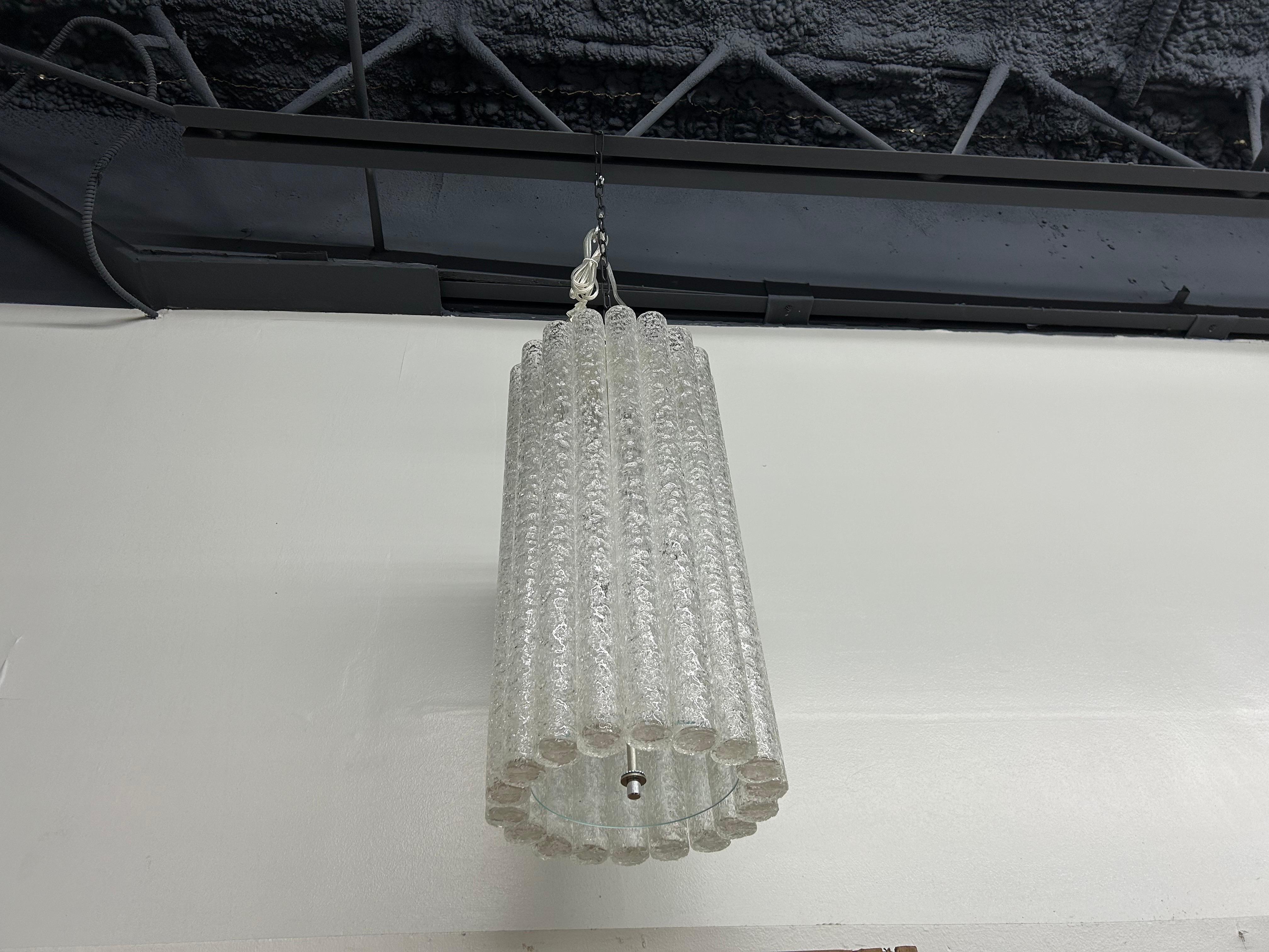 Metà XX secolo Lampadario in vetro di Murano di Toni Zuccheri per Venini in vendita