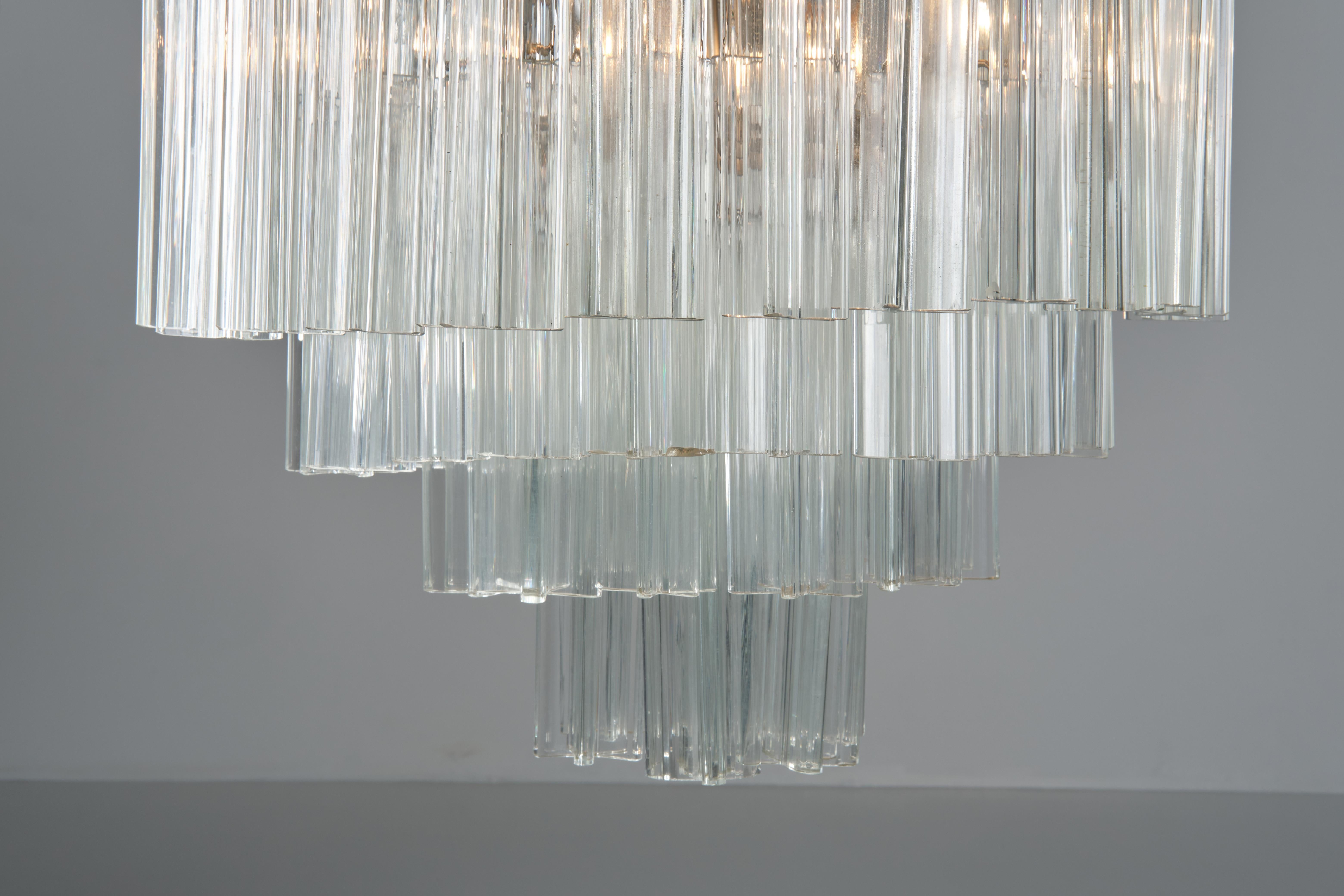 Mid-Century Modern Murano Glass Chandelier by Venini, 1960 ca. For Sale