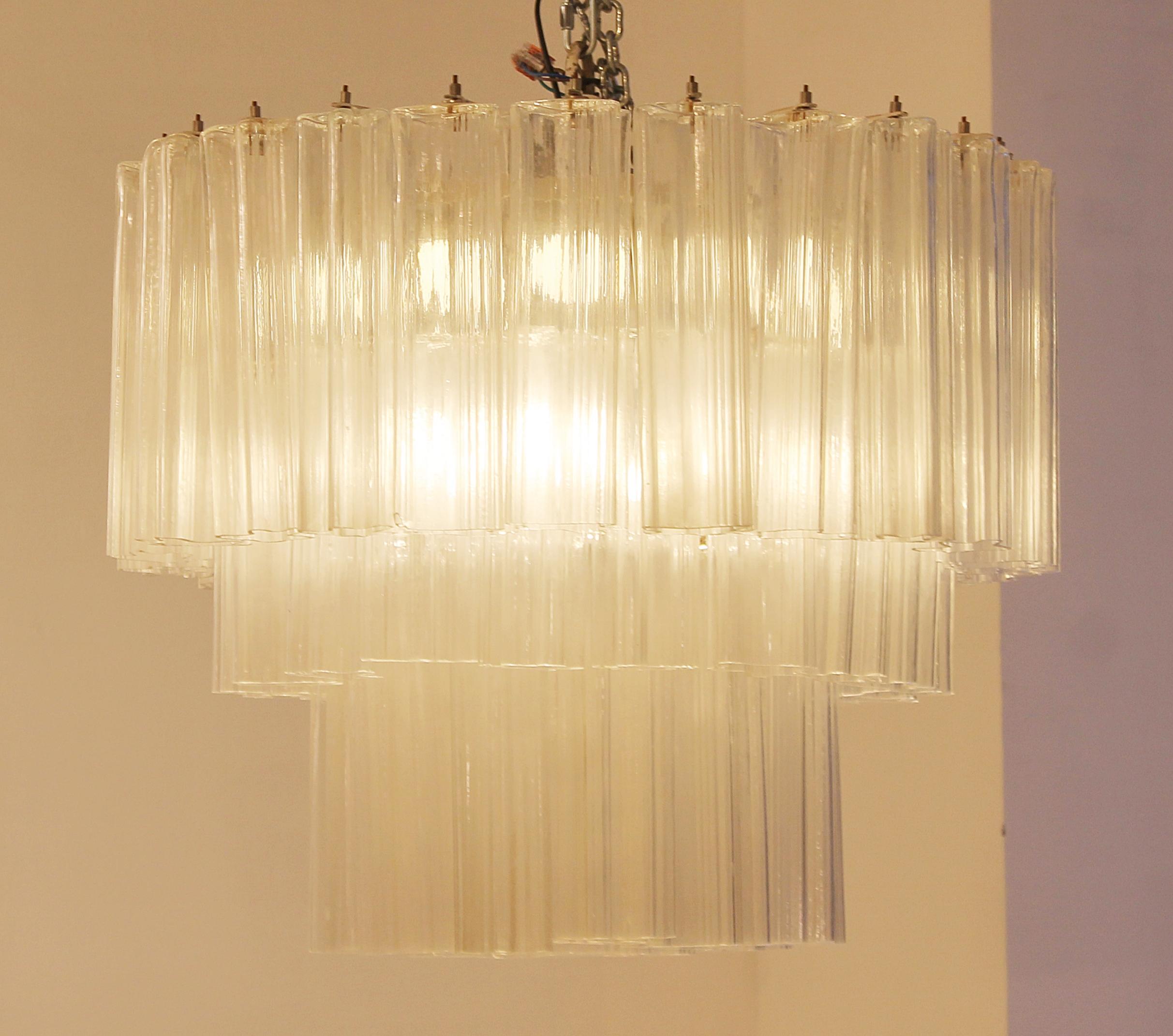 Murano glass chandelier by Venini - Italy.