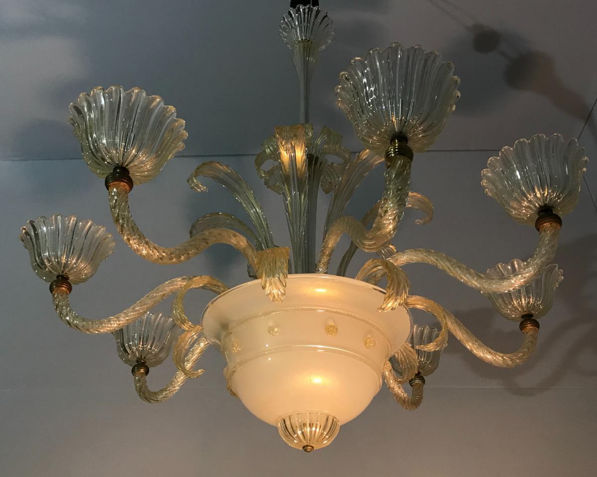 Murano glass chandelier, circa 1940.