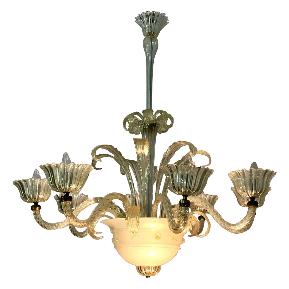 Murano Glass Chandelier, circa 1940