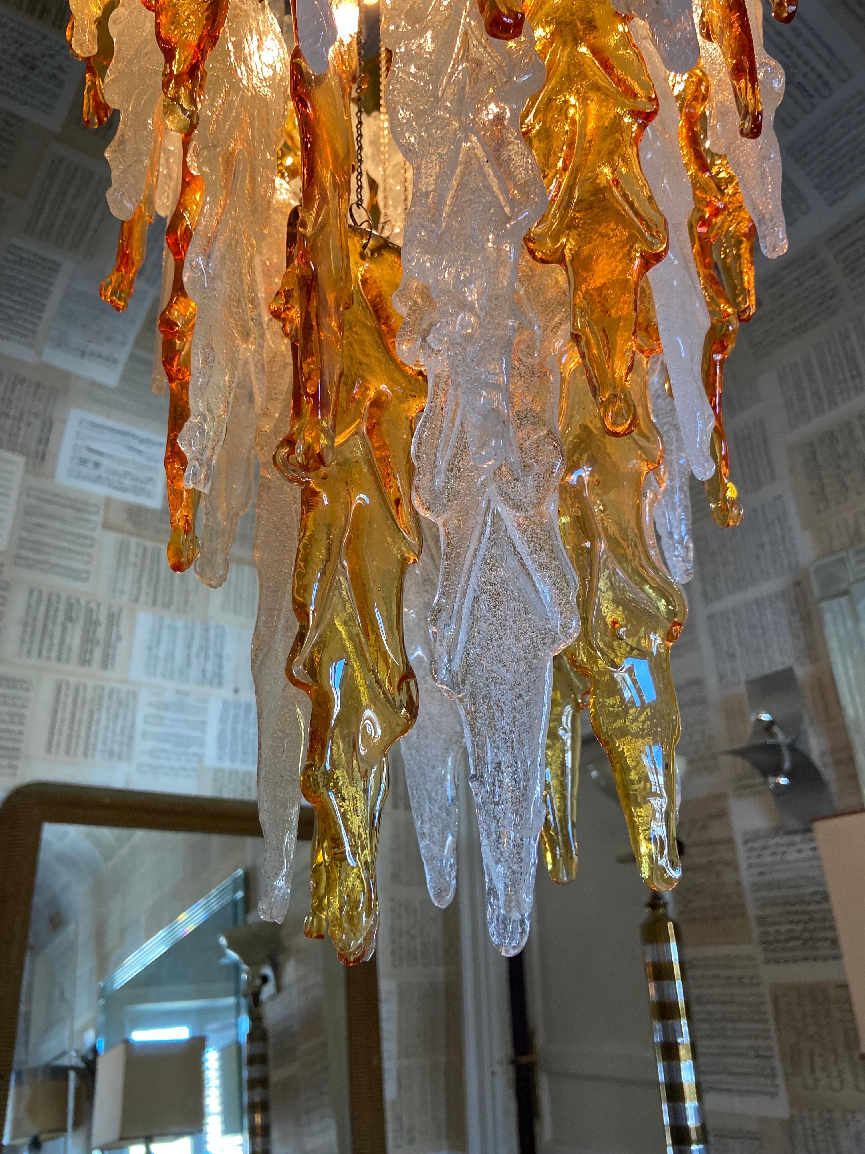 Murano Glass Chandelier Designed by Albano Poli for Poliarte, 1970s In Good Condition In Palermo, PA