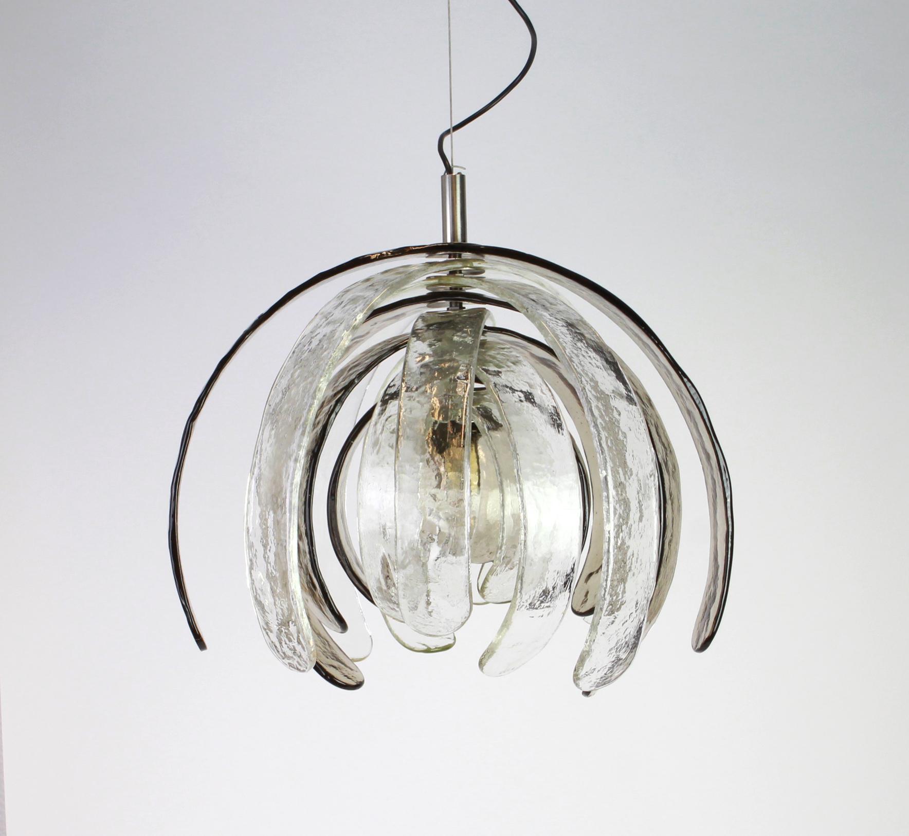 Mid-20th Century Murano Glass Chandelier Designed by Carlo Nason for Kalmar, 1960s For Sale