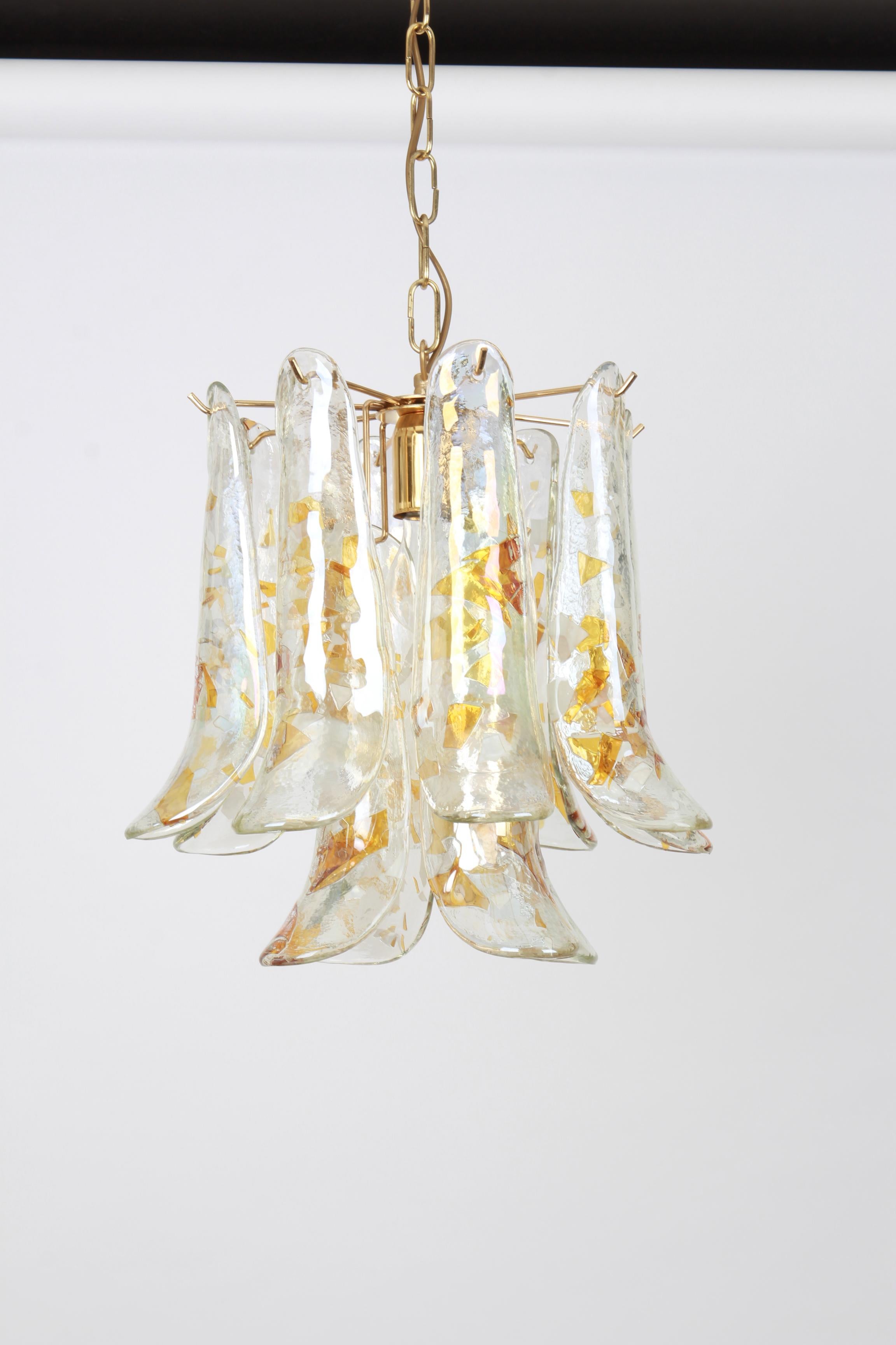Mid-Century Modern Murano Glass Chandelier Designed by Carlo Nason for Mazzega, 1970s For Sale