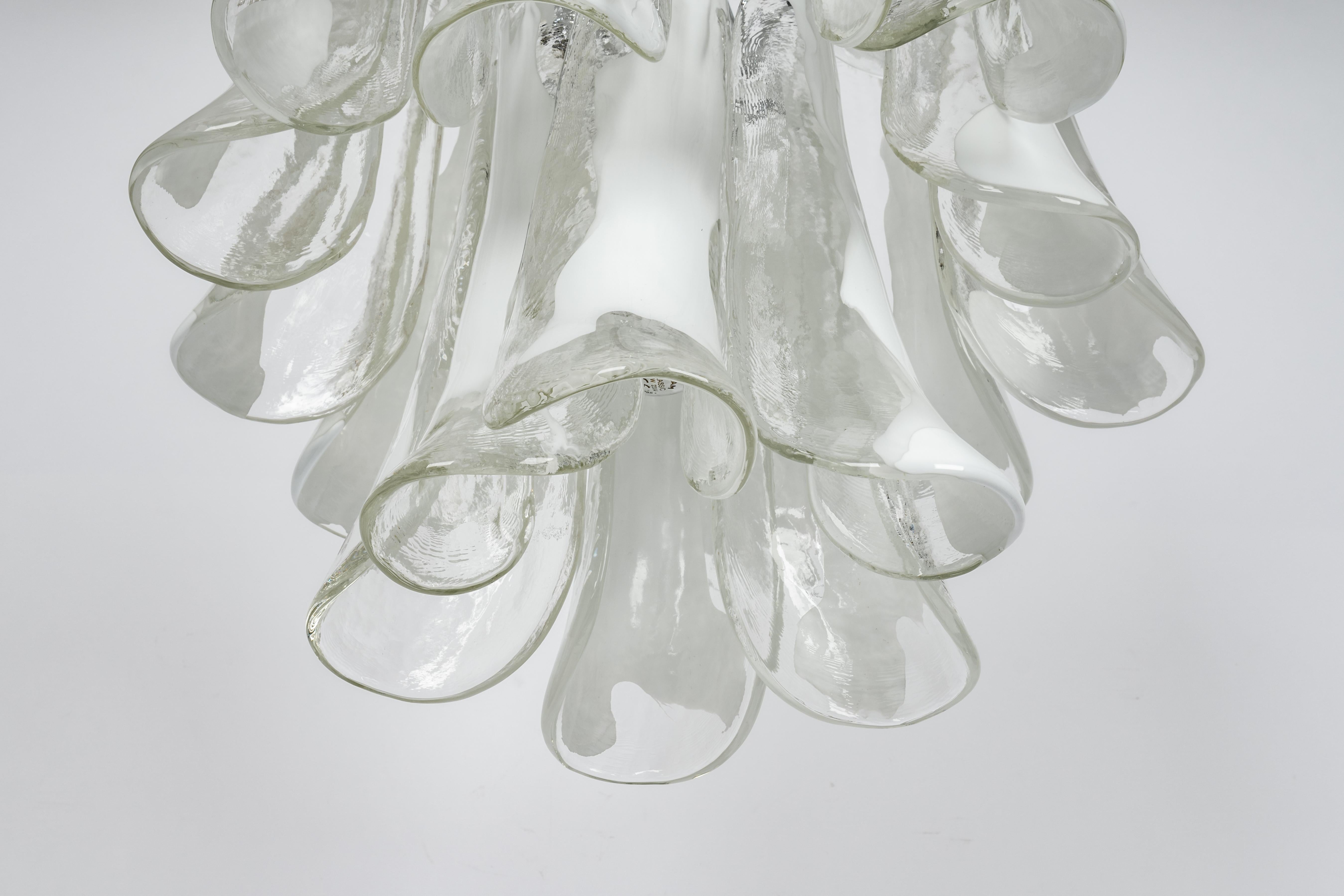 Italian Murano Glass Chandelier Designed by Carlo Nason for Mazzega, 1970s