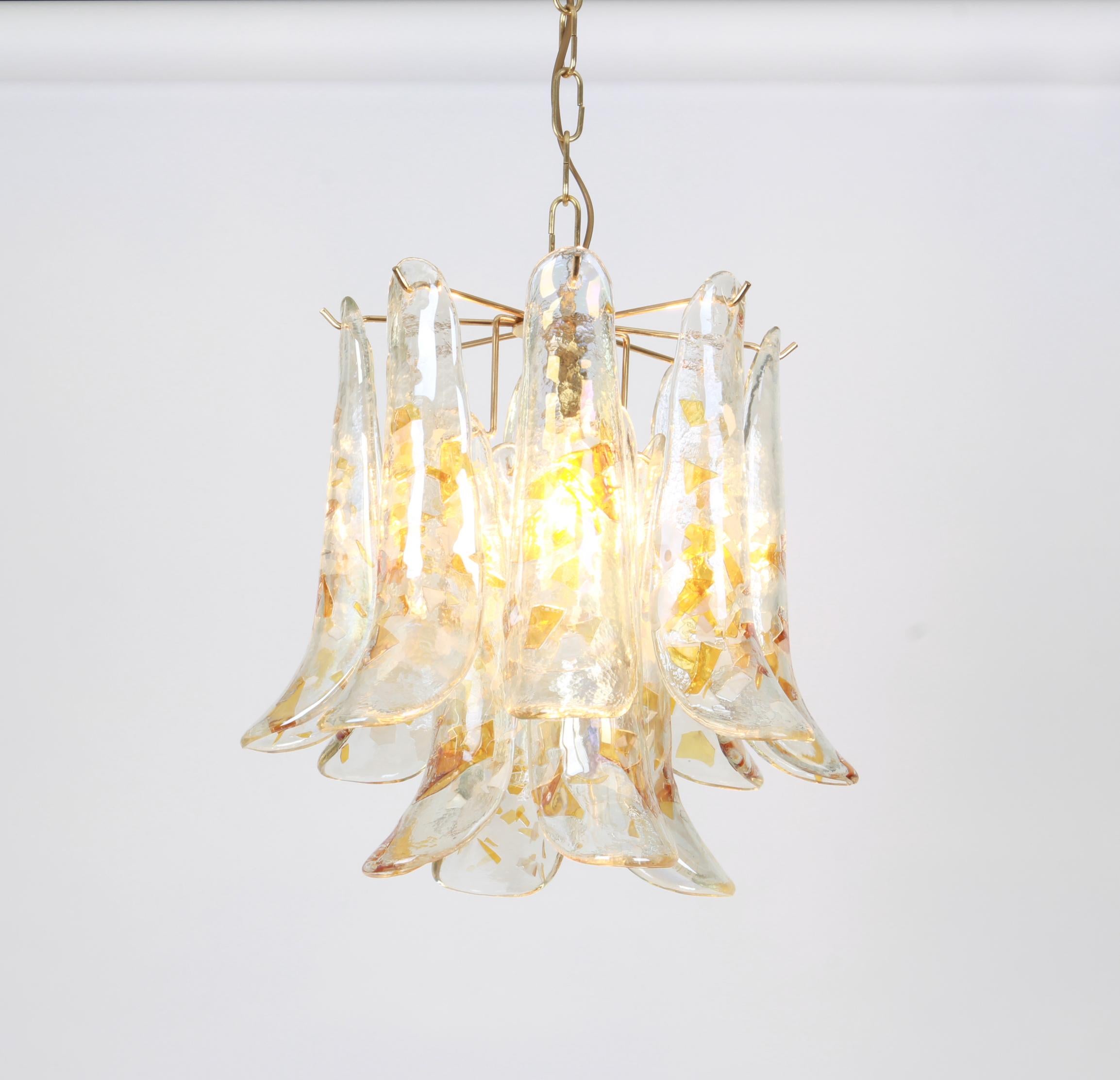 Late 20th Century Murano Glass Chandelier Designed by Carlo Nason for Mazzega, 1970s For Sale