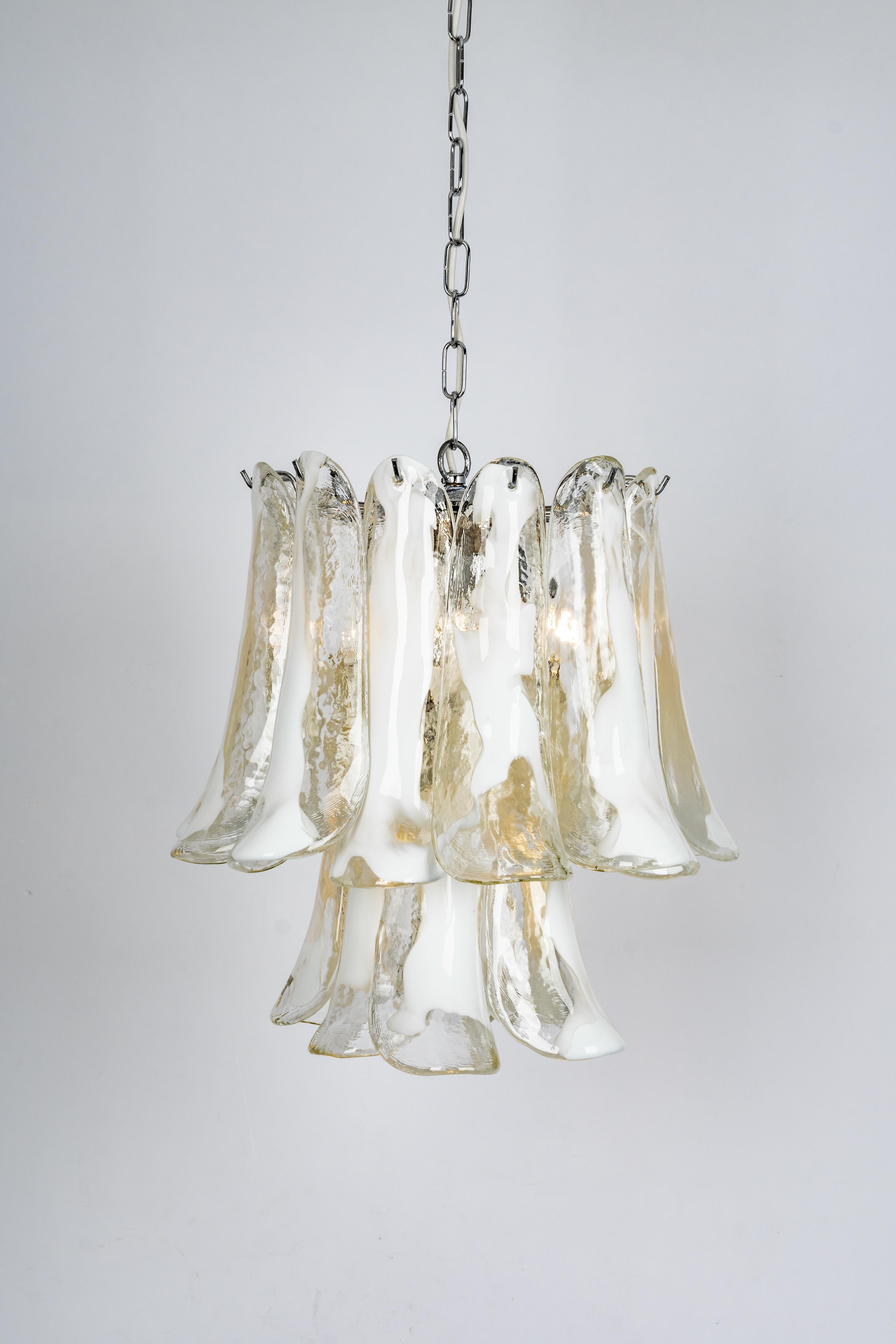 Late 20th Century Murano Glass Chandelier Designed by Carlo Nason for Mazzega, 1970s