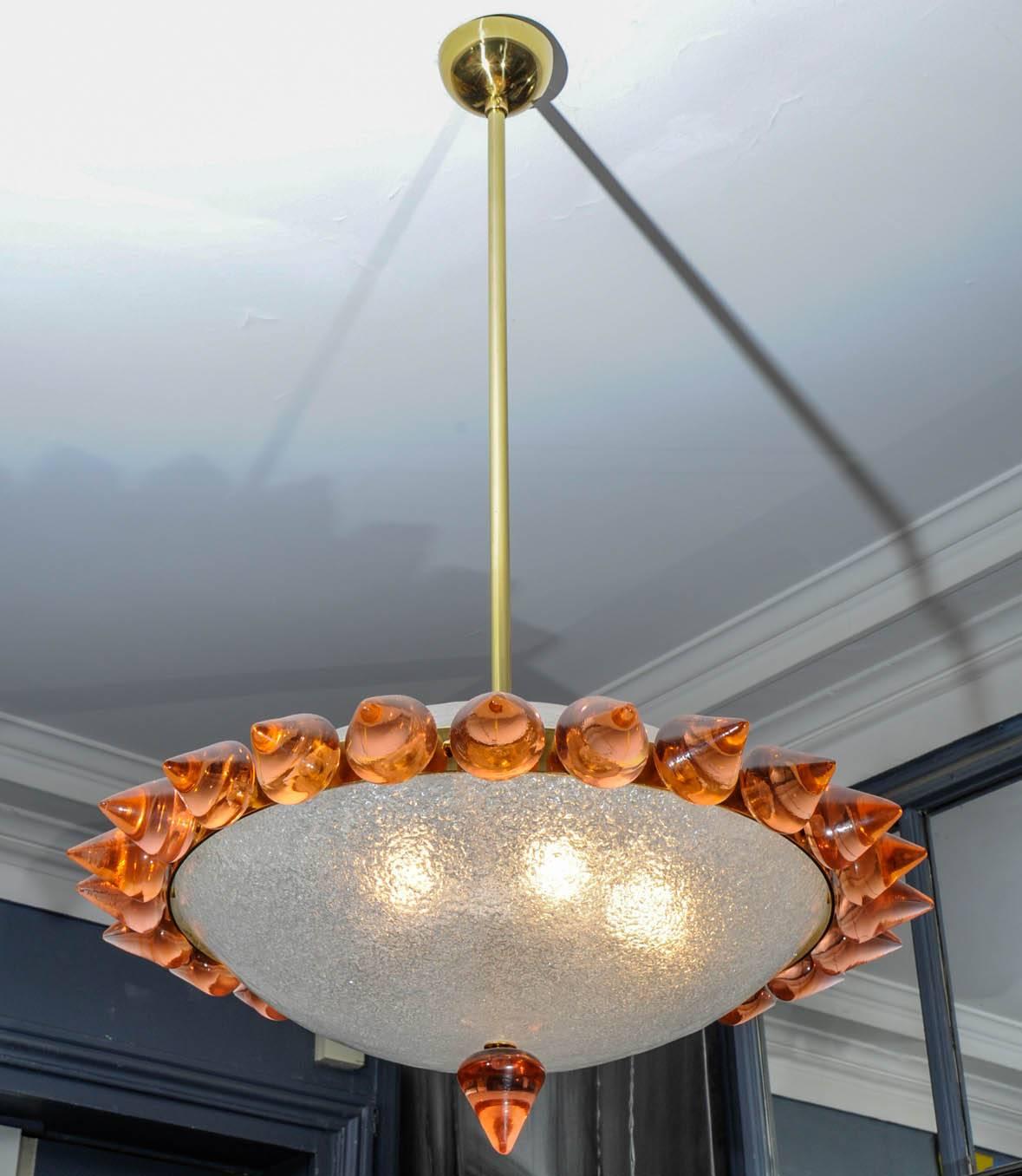 Murano glass chandelier 
Can be realised on order with special finish or different Murano glass color
We can also make different high.

 