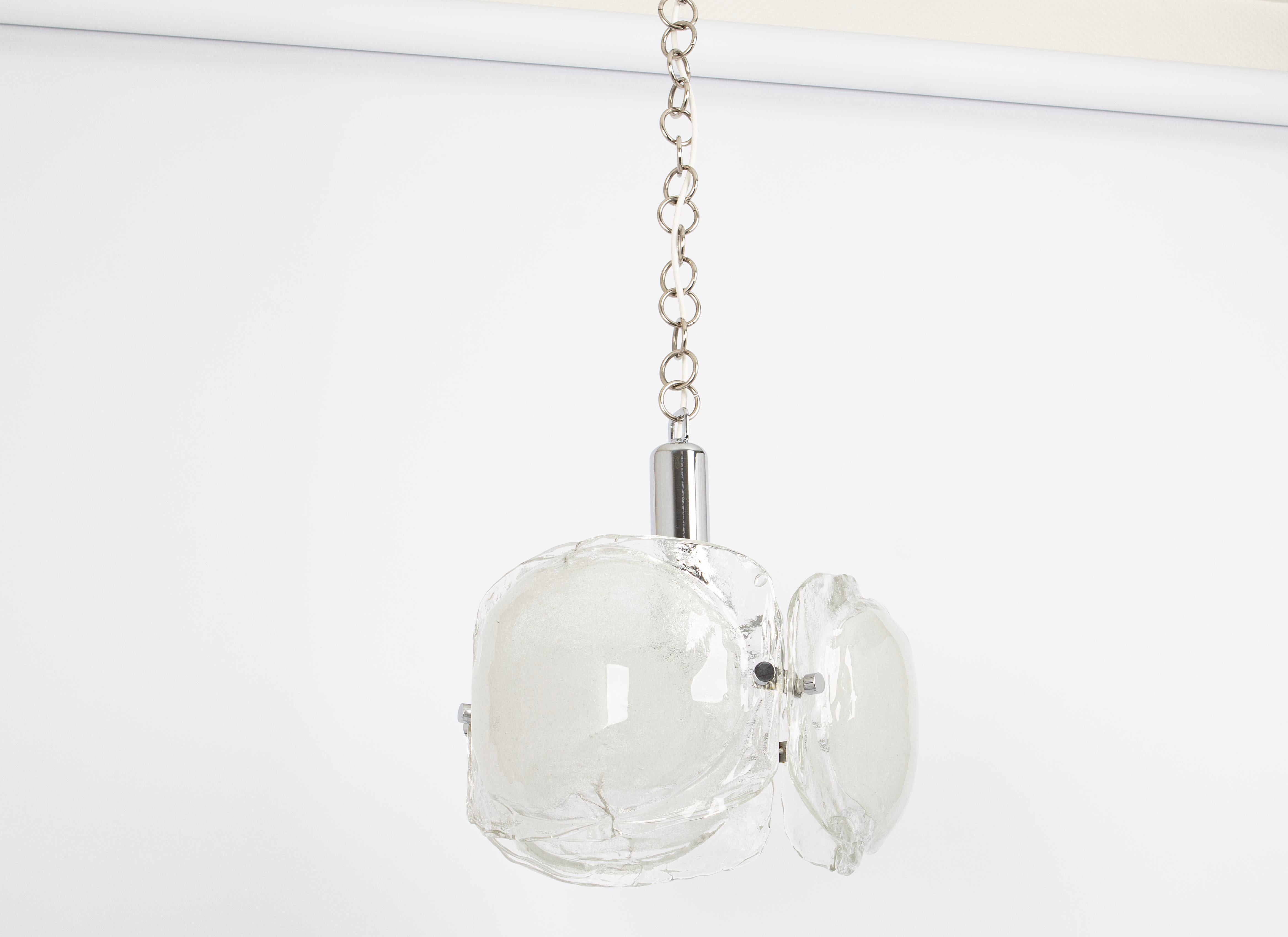 Mid-Century Modern Murano Glass Chandelier Designed by Kaiser, Germany, 1960s For Sale