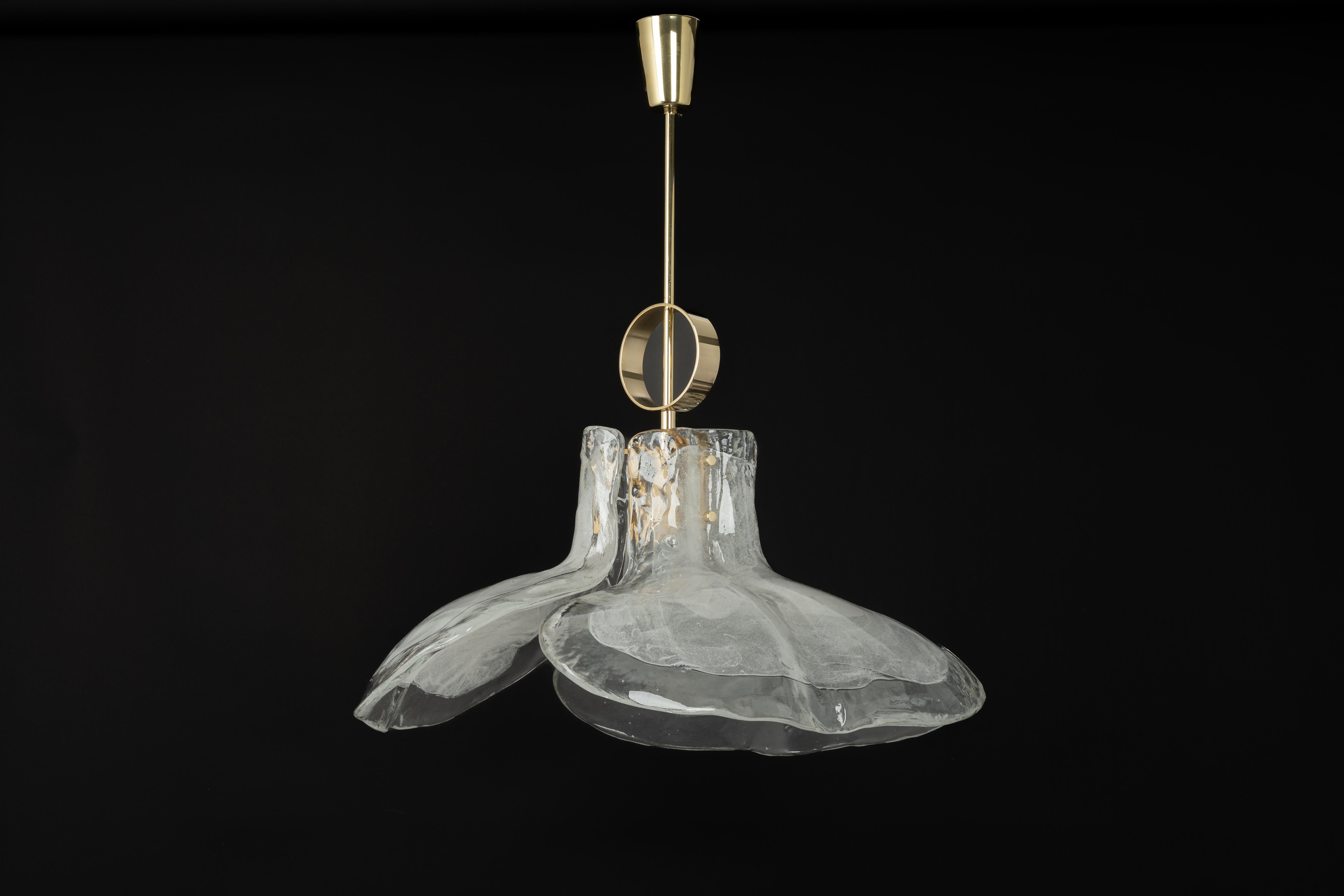 1 of 2 Murano Glass Chandelier Designed by Kalmar, Germany, 1960s For Sale 5