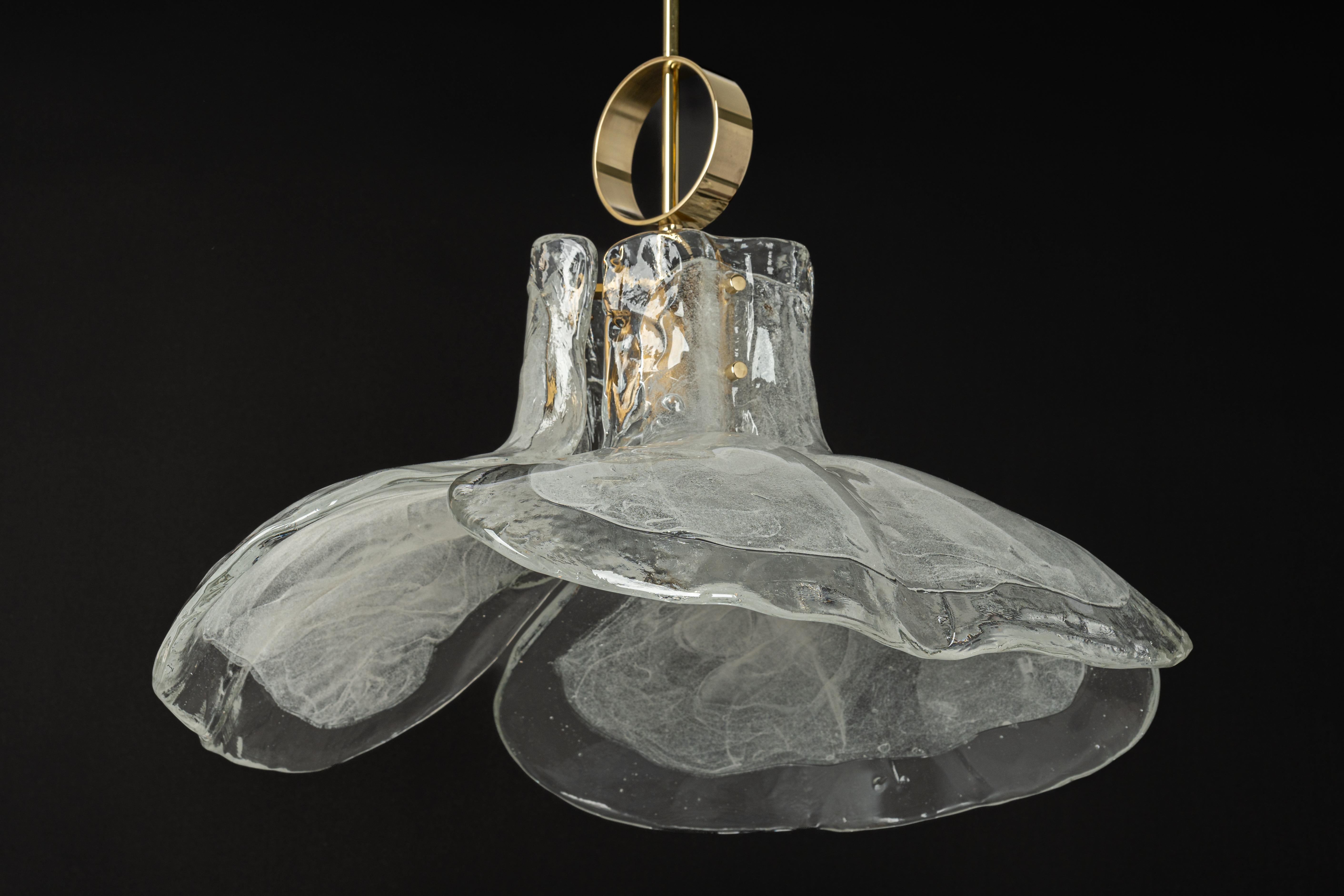 1 of 2 Murano Glass Chandelier Designed by Kalmar, Germany, 1960s For Sale 6