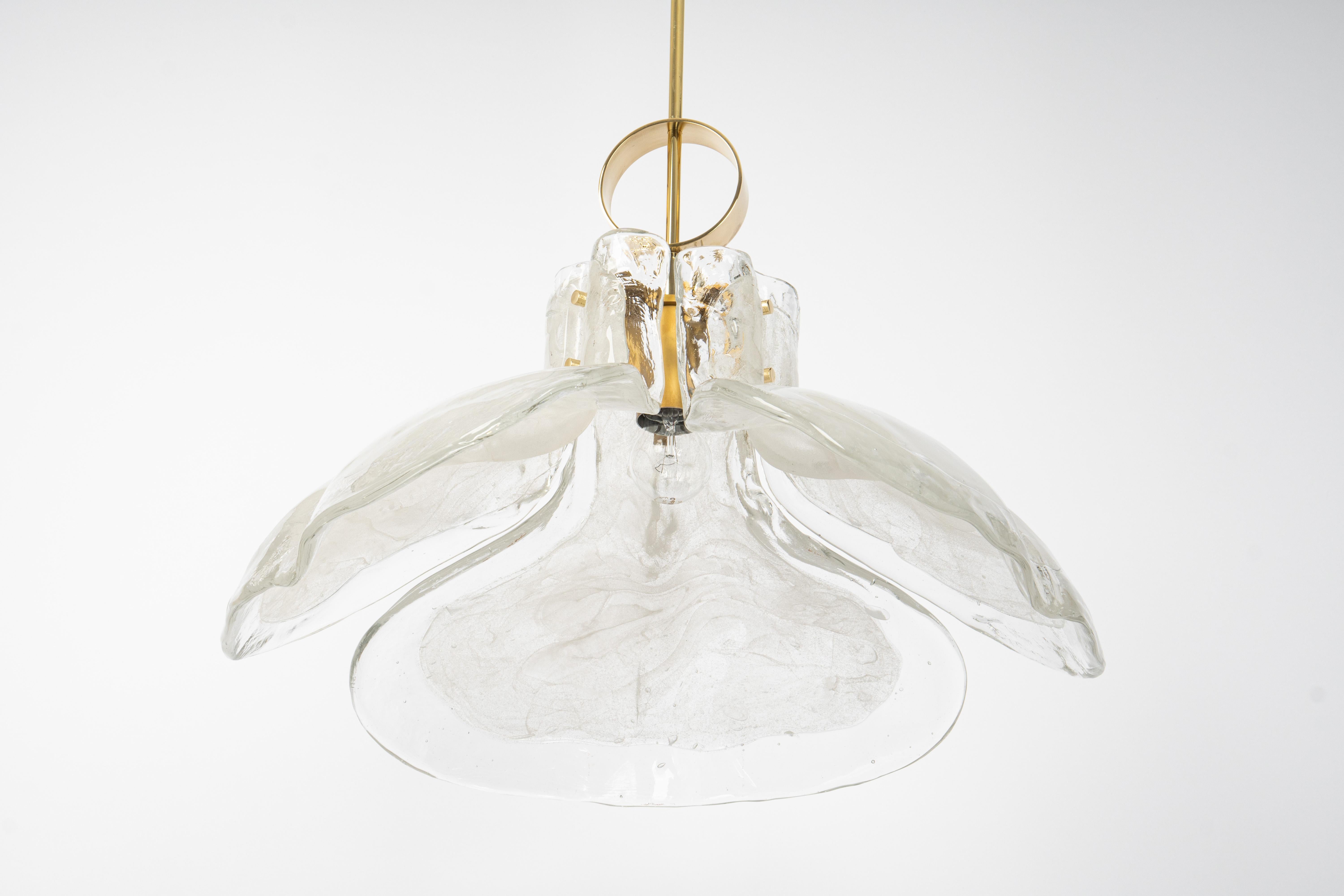 Mid-Century Modern 1 of 2 Murano Glass Chandelier Designed by Kalmar, Germany, 1960s For Sale