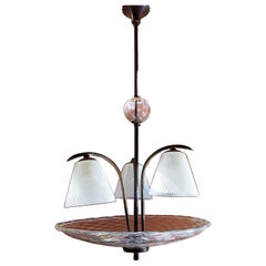 Murano Glass Chandelier Designed by Venini, Murano, 1940s